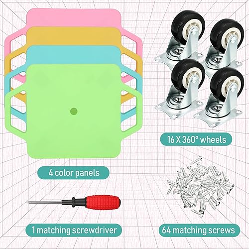 Miniatura 5 de 4 piezas de patinete deportivo con asas de plástico ruedas de plástico para patineta de piso, tabla de patinete para niños, gimnasio, actividades al