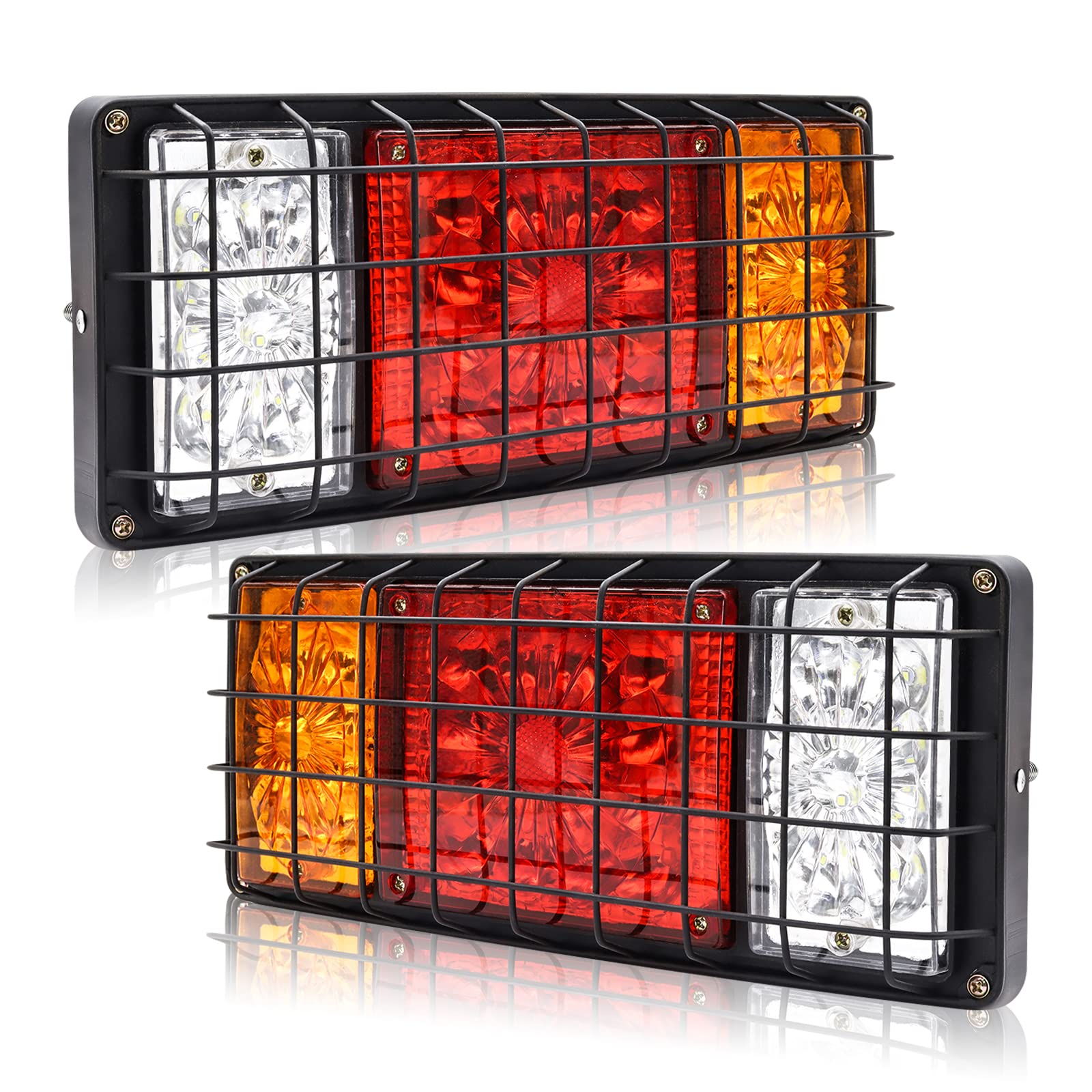 Luci posteriori a LED per camion da 12V, Luce di retromarcia a LED con telaio in ferro multifunzionale con motivo floreale, universale, 2pezzi