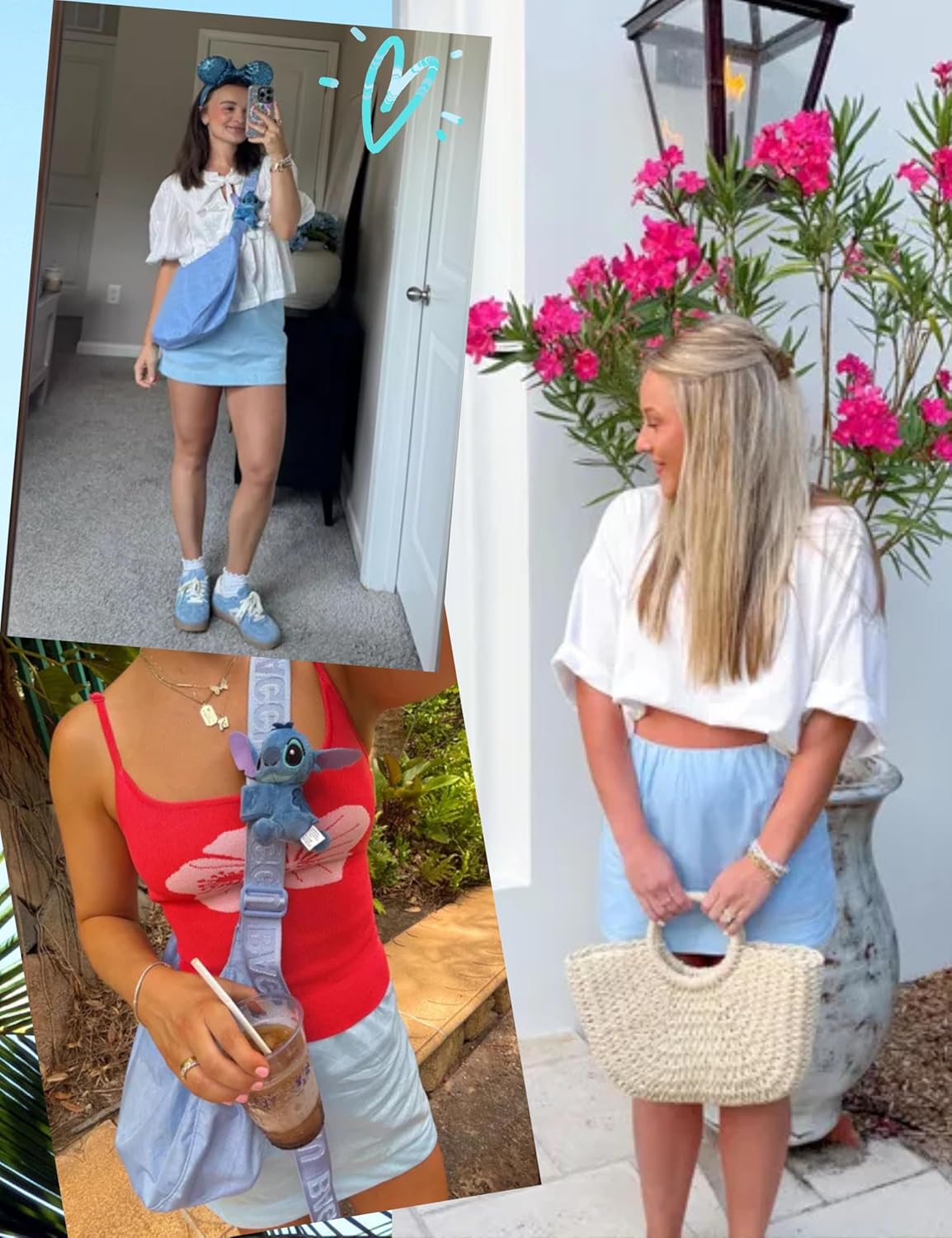 Gozoloma Womens Cotton Linen Skorts Casual Cute A-Line Mini Skirts with Ruffle Inner Waistband(Blue-M) - Image 2