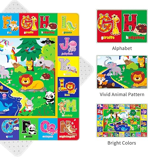 Miniatura 5 de LTKOUGFAM Alfombra de juego para niños tapete educativo ABC para habitación de niños alfombra de juego antideslizante alfombras de niños para sala