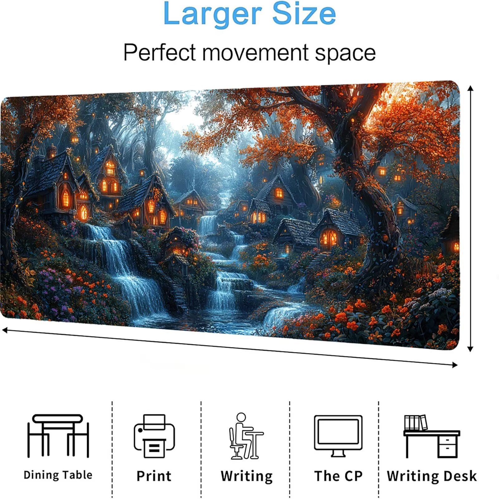 Podkładka pod mysz fabryczną XXL, podkładka pod mysz do gier XXL 1200 x 600 x 5 mm, podkładka na biurko dla graczy, bardzo duża bezszwowa mata na stół dla graczy, antypoślizgowa podstawa, klawiatura