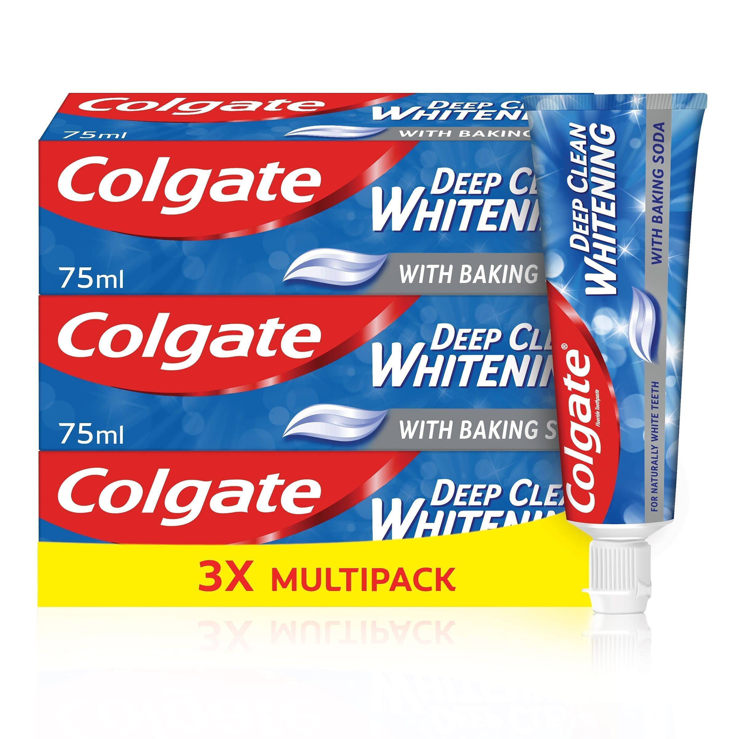 Buy Colgate Deep Clean Whitening Toothpaste, 3 x 75 ml Helps remove