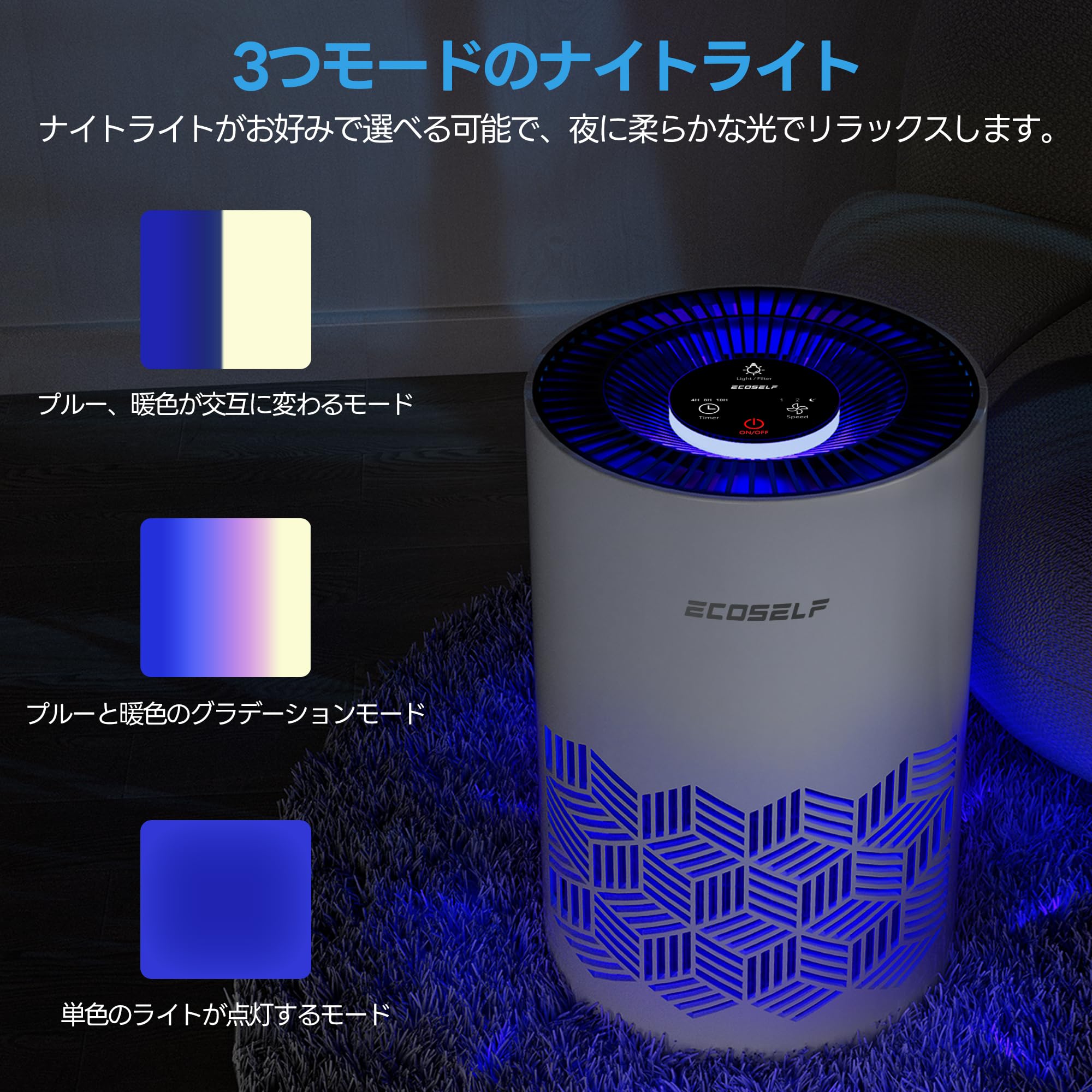 Amazon.co.jp: ECOSELF 空気清浄機 小型 【2025新モデル Hepa