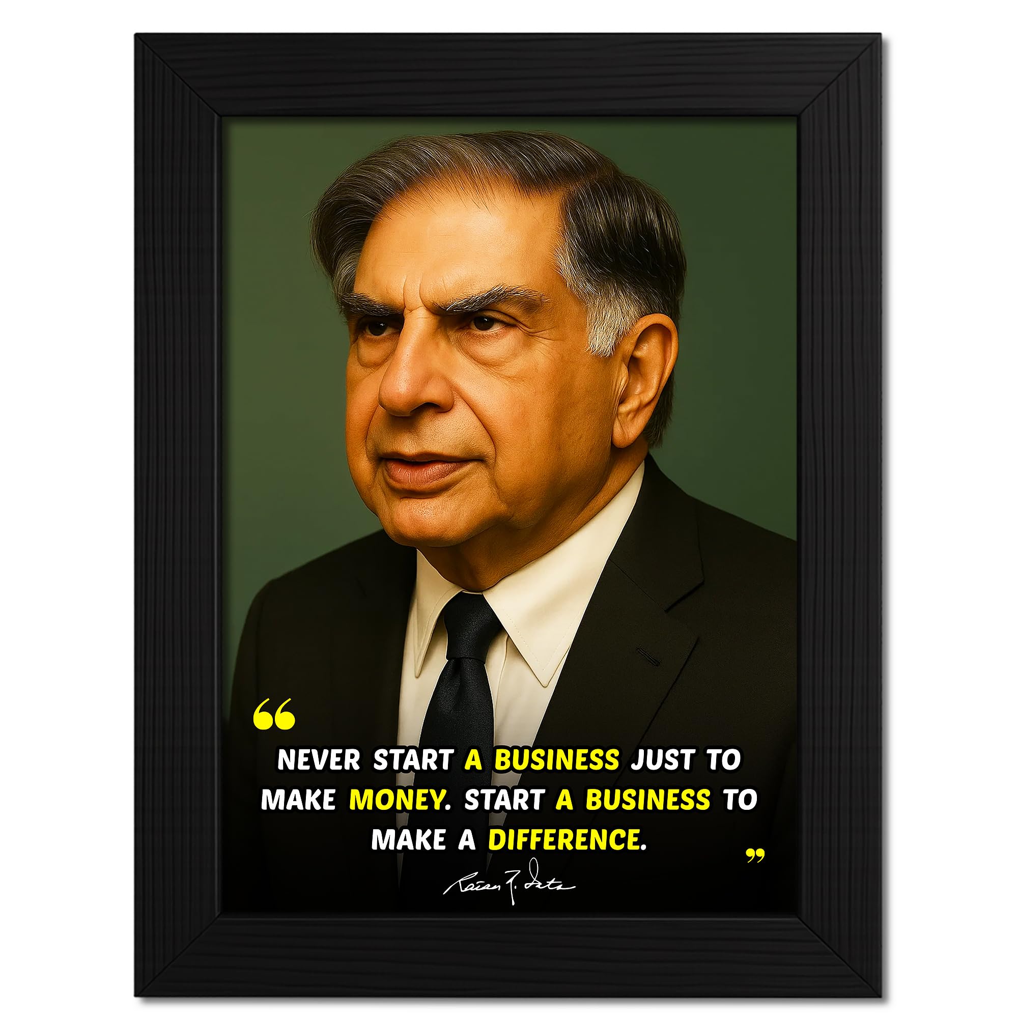 DmcreativityCraft Ratan Tata Motivational Quotes Wall Frames Framed Posters for Office, 9.5 x 12.5 Inches, Matt Laminated Poster with 1 inch Black Photo Frame, Study Desk Décor-image-22