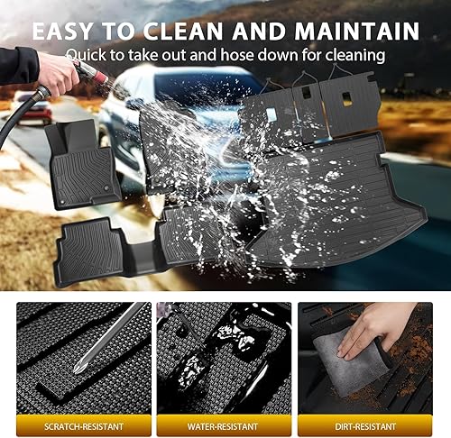 Vista 288 de Powerty Alfombras resistentes para BMW X3 2018 a 2024 y BMW X4 2019 a 2024, a medida para accesorios de X3 y X4, de elastómero termoplástico 3D