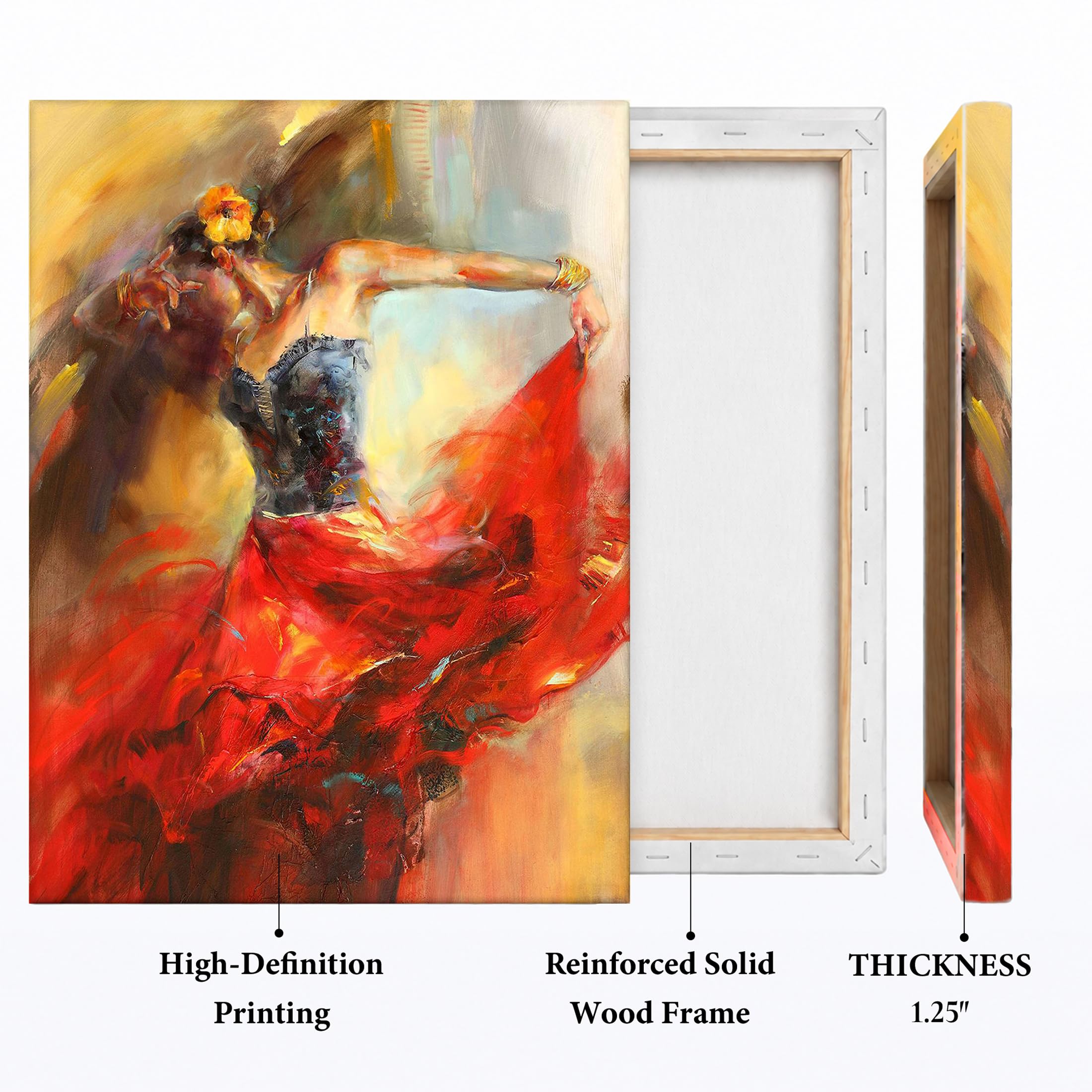 flamenco dancer red dress painting Flamenco Woman Dancer Painting Original Flamenco Wall Art Dancing Girl Painting Original Lady in Red Dress Painting