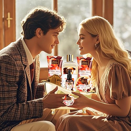 Miniatura 8 de Juego de regalo para baño y cuerpo para mujeres y hombres, 10 cestas de regalo de spa con aroma a rosa fresca, incluye gel de ducha, baño de