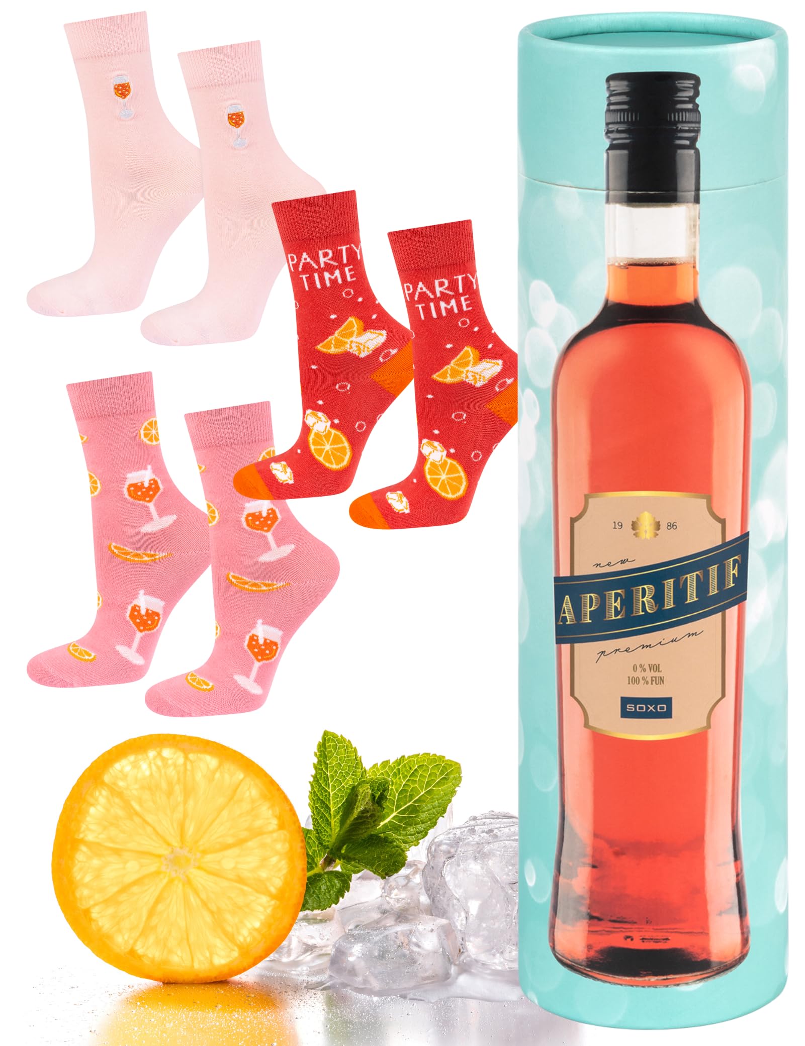 soxo Drinks Socks Women Funny Ladies Gift Ideas Long Womens Sock Women's Funky Gifts 2.5-6.5 Aperitif 3 Pairs