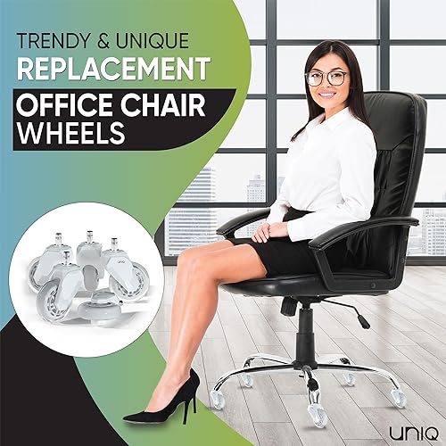 Miniatura 2 de Ruedas de repuesto para silla de oficina para alfombras, madera y azulejos, juego de 5 ruedas para sillas de oficina de alta calidad para silla de