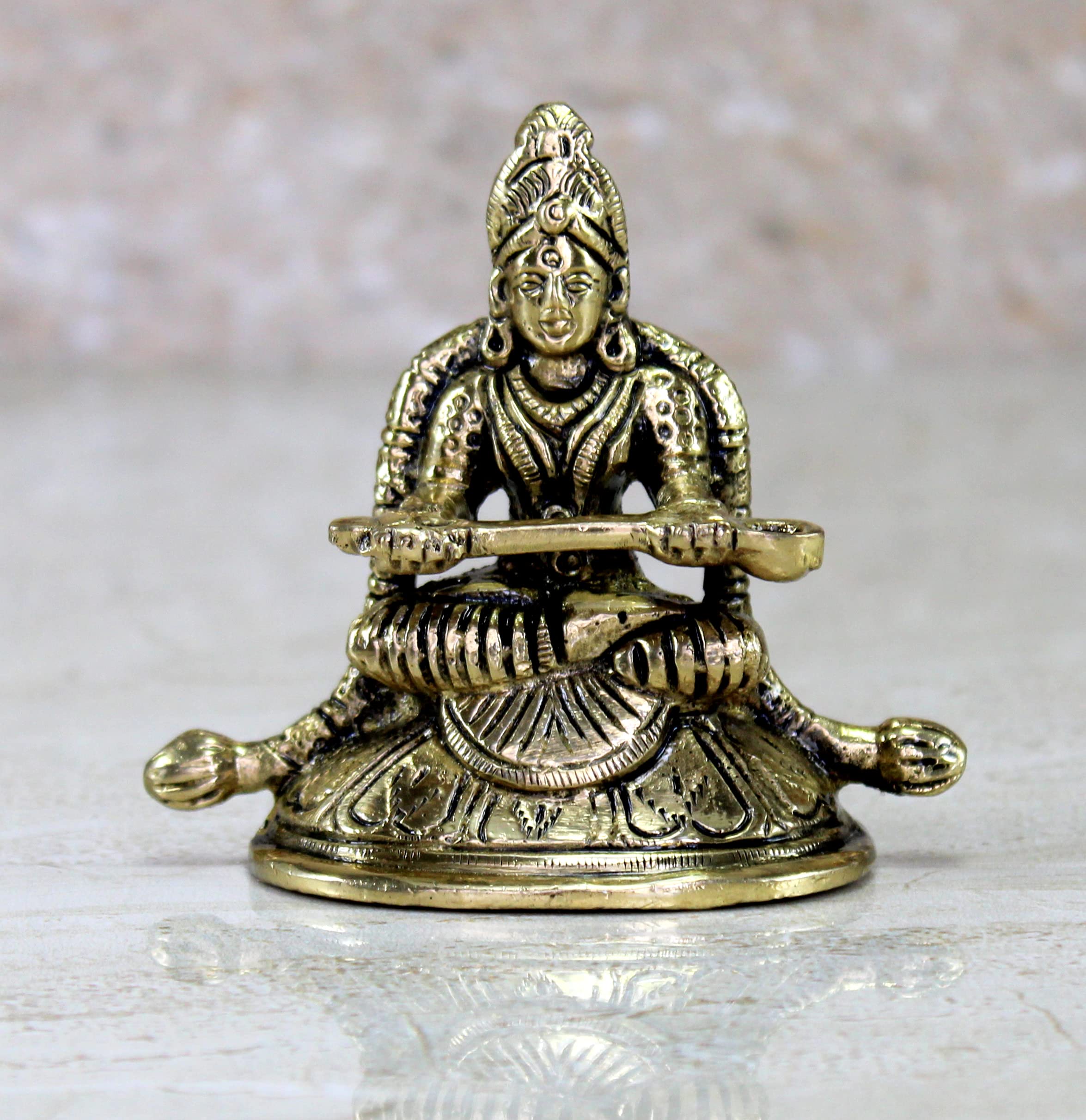 ESPLANADE Brass Annapurna Devi Idol Statue of Hindu Goddess Annapurni Maa Goddess of Food | Pooja Idols | Home Decor - 2.75" Inches