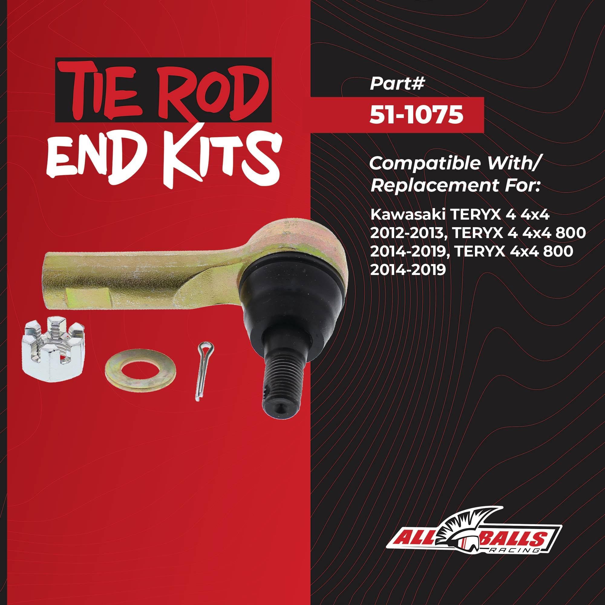 Amazon.com: All Balls Tie Rod End Kit 51-1075 for Kawasaki TERYX