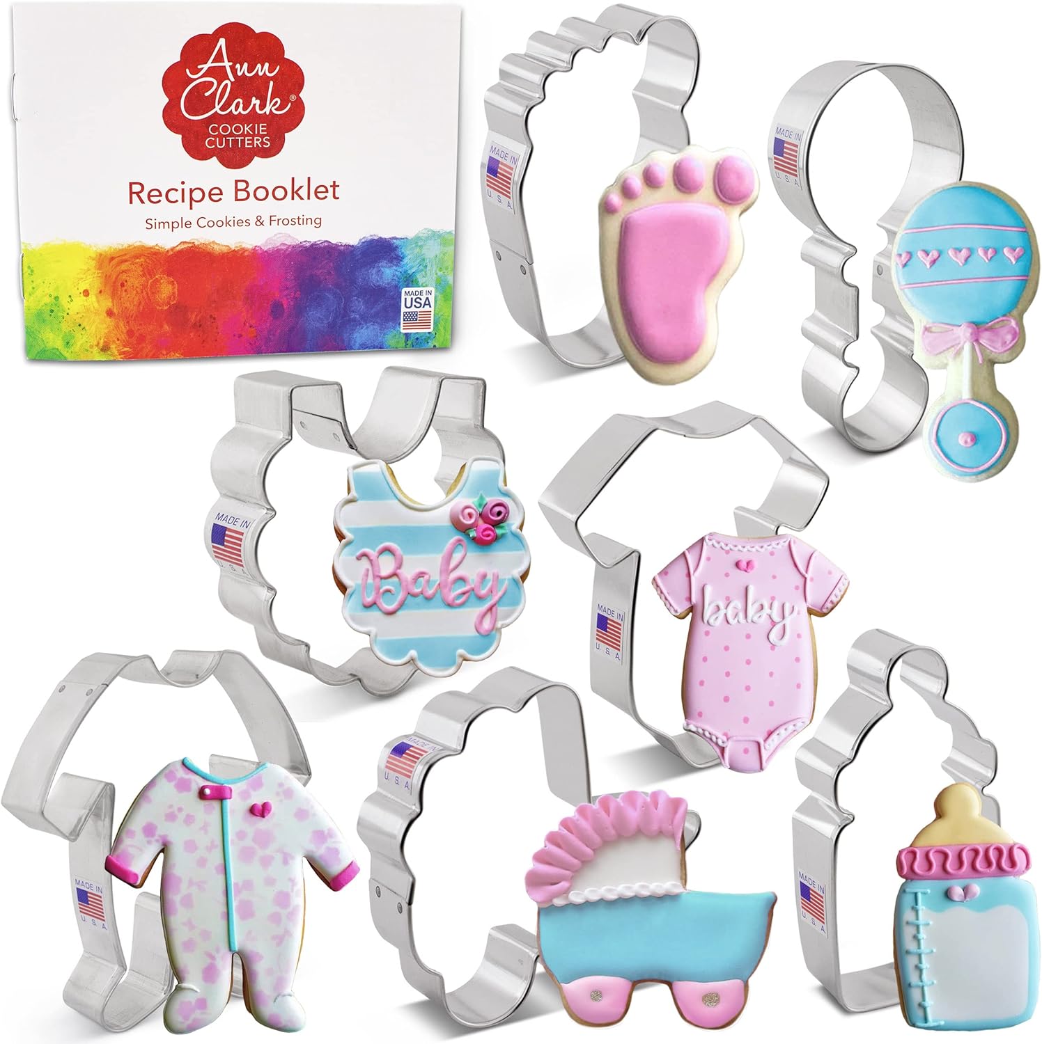 Ann Clark Cookie Cutters 7Piece Baby Shower Cookie Cutter Set with