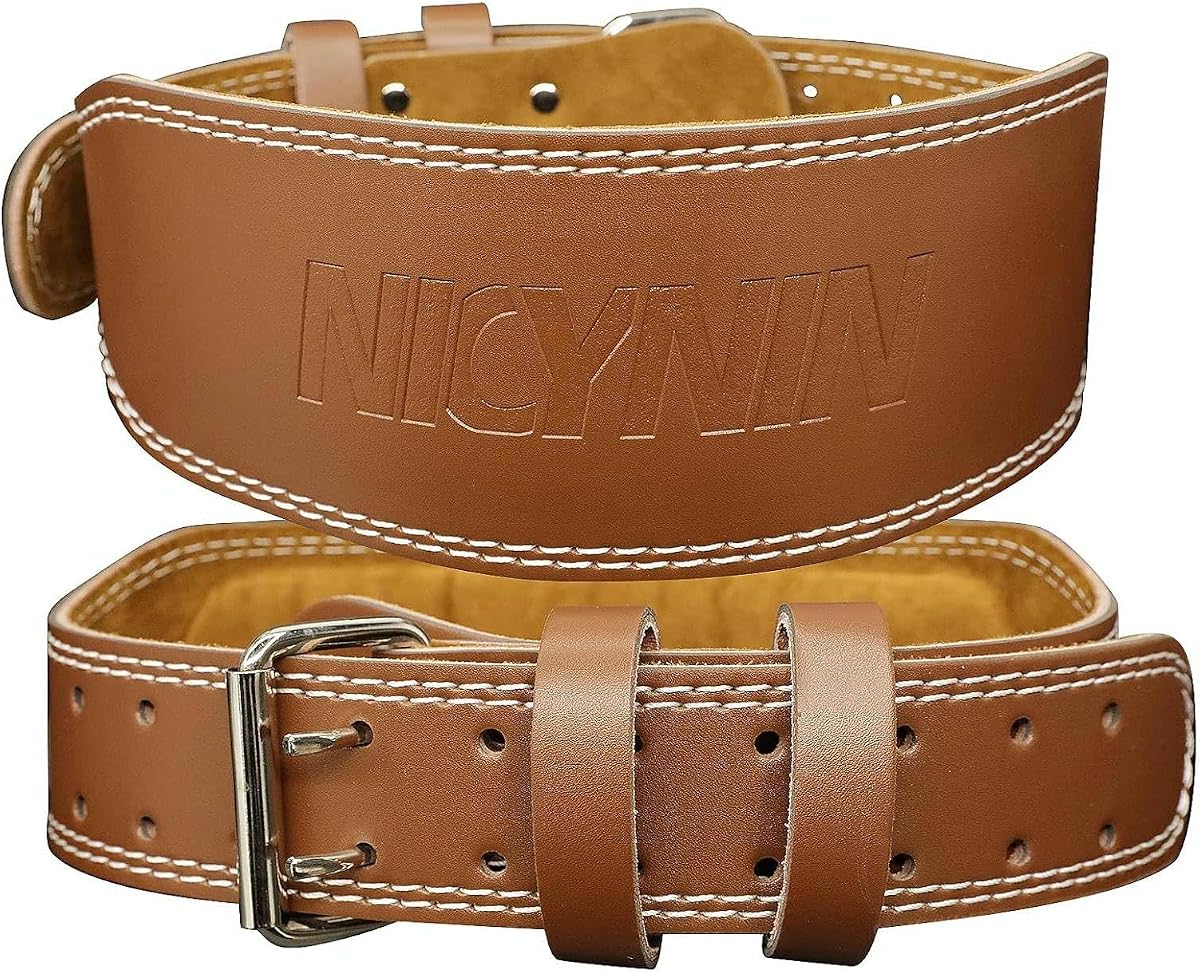 Cinturón de levantamiento de pesas de cuero para hombres Cinturón de fitness de entrenamiento de gimnasio de 6 pulgadas | Cinturones de levantamiento de pesas para hombre, cinturón de soporte Lumbar acolchado de 6 pulgadas, soporte de cintura para entrenamiento de levantamiento de pesas, cinturón de Fitness