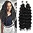 Eerya Long Curly Braiding Hair 16 Inch 2 Packs Deep Ocean Wave Crochet Hair for Black Women Deep Wave Braiding Hair for Boho Braids16 inch, 1B