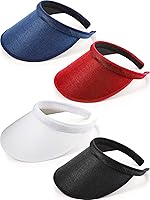 SATINIOR Clip-On Wide Brim Sun Visor Hats UPF 50+ for Women Men - Tennis Golf Beach Sports Visors Adjustable Fit