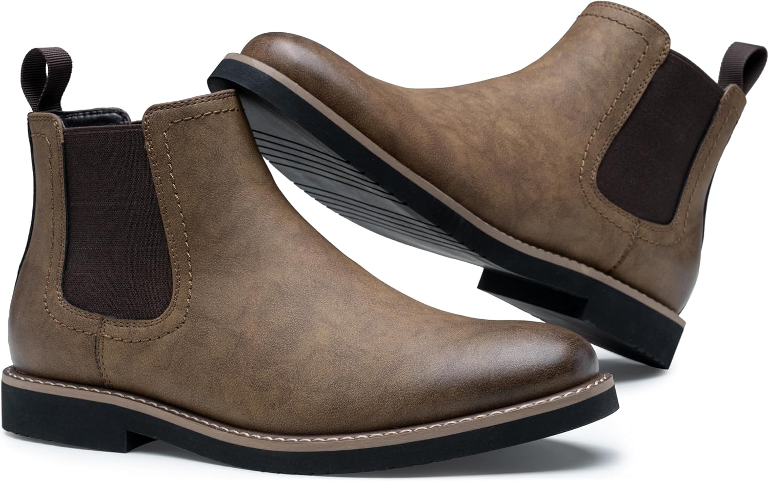 Vostey Chelsea Boots Men Casual Dress Boots Black Ankle Classic Slip on Boots for Men - Image 5