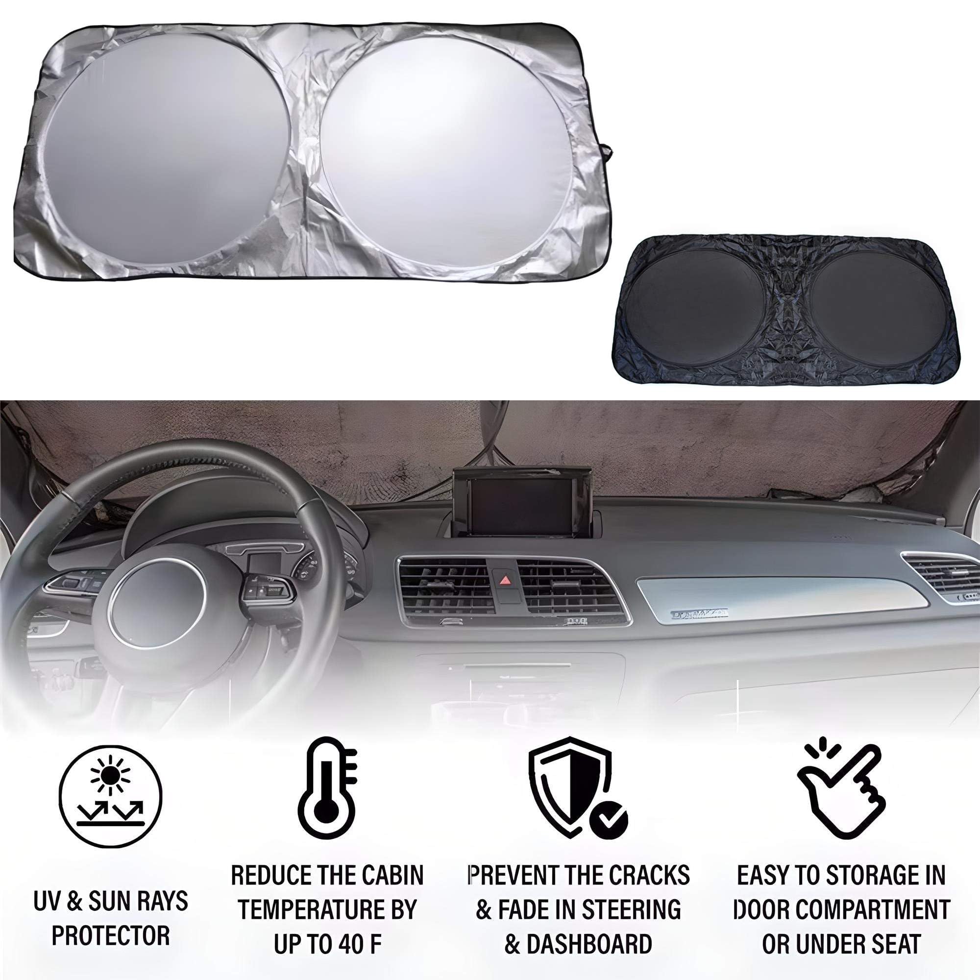 Parasol Delantero Para VW T5 2003-2021 (T4/T6) – Protección UV 6 Capas, Reflector Térmico, Fácil Plegado