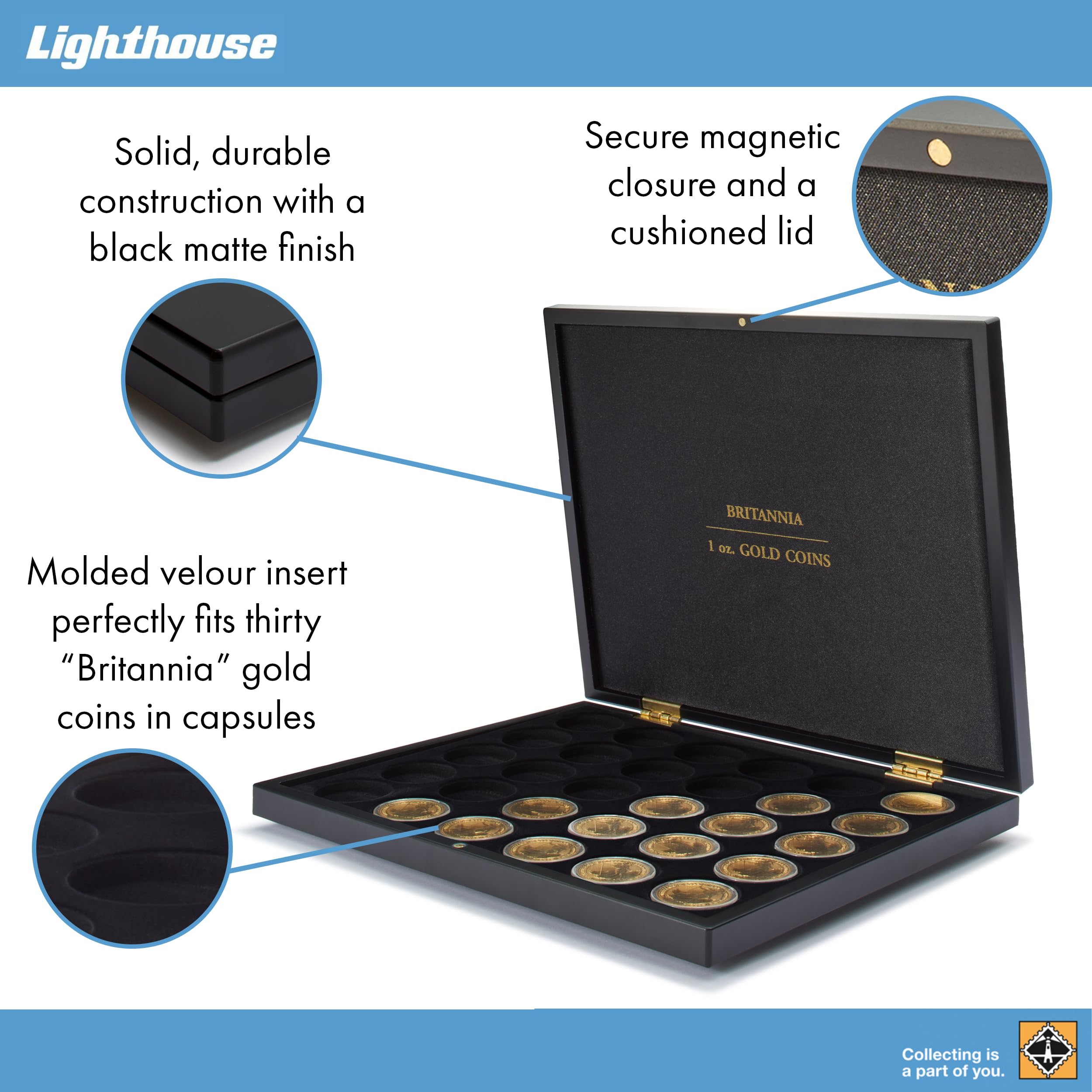 Leuchtturm 360891 Coin case Volterra for 20 Britannia silver