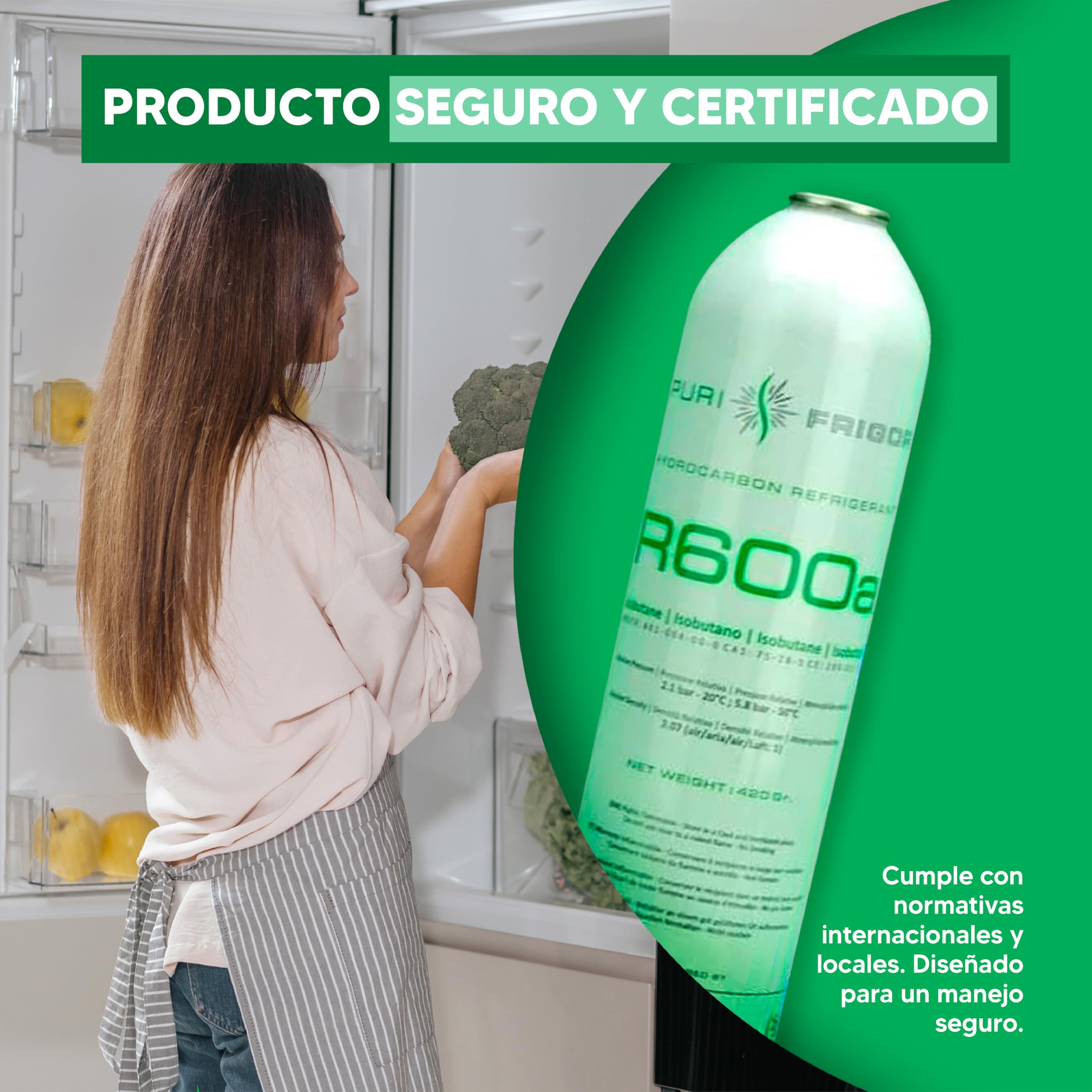 Reporshop - Kit di Ricarica Refrigerante - 1 Bombola da 420 g di Gas Refrigerante R600a - Valvola di Servizio - Tubo di Carica - Compatibile con Frigoriferi, Freezer, Armadi Freddi…