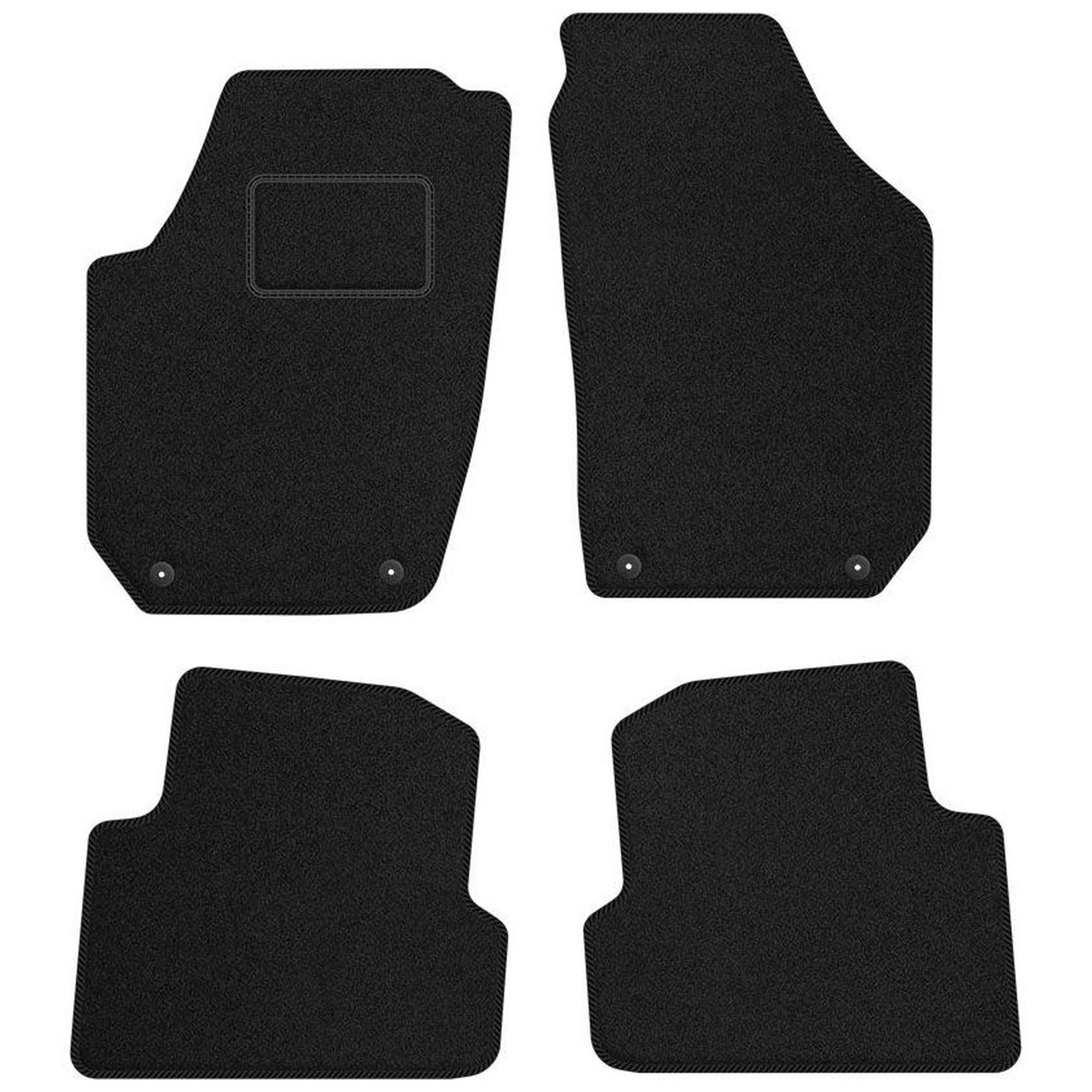 MOTOS Strike Tappetini auto Velours per auto destinato a Skoda Fabia II 2007-2014 - Standard, Tessuto, Nero tappetino auto - Provate un nuovo comfort di guida con un set di tappetini in velluto
