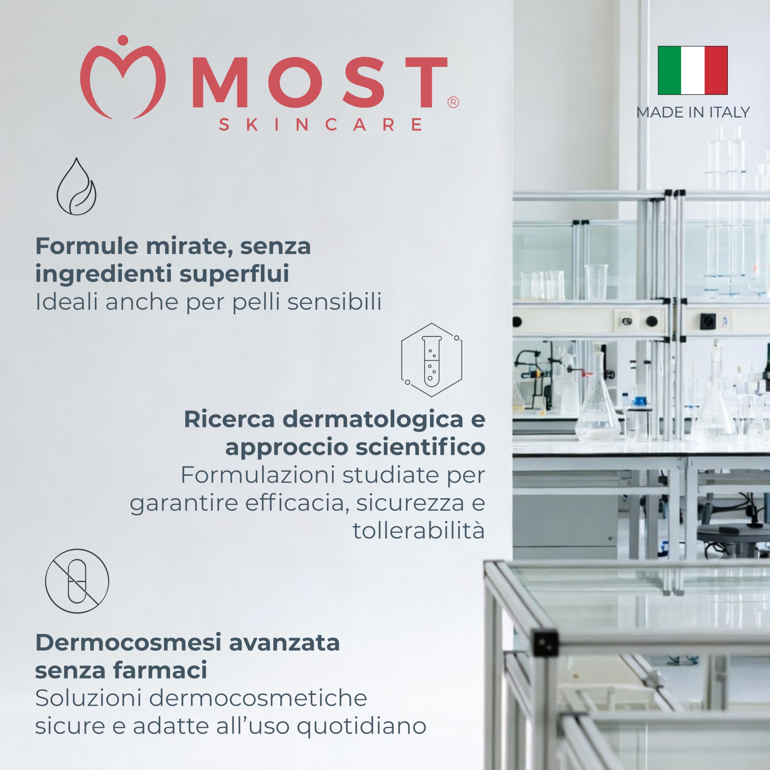 MOST Crema Lenitiva Viso e Corpo 50ml Ossido di Zinco per Pelle Sensibile e Atopica
