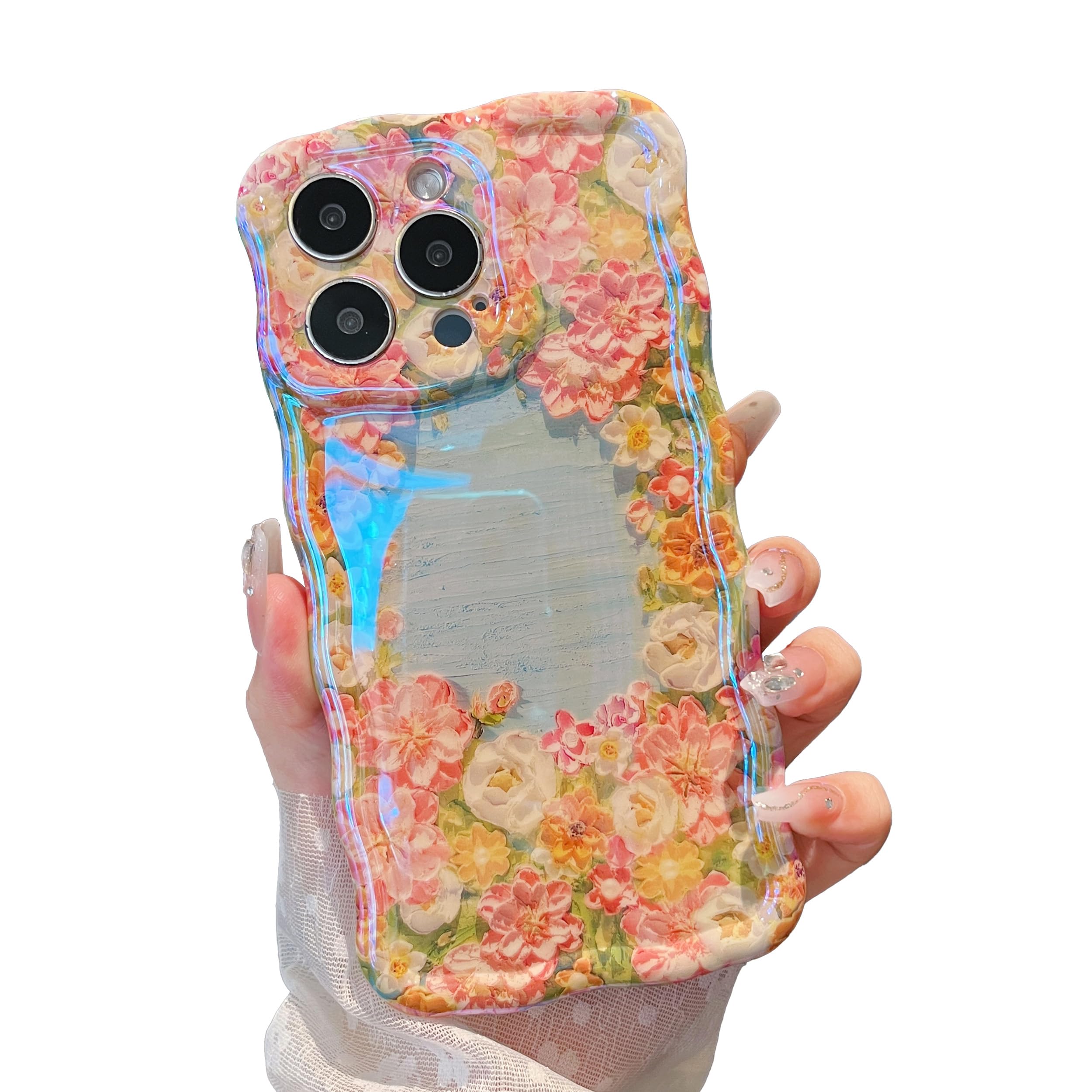 XIZYO Colorful Retro Oil Painting Flower Case for iPhone 13 Pro Max