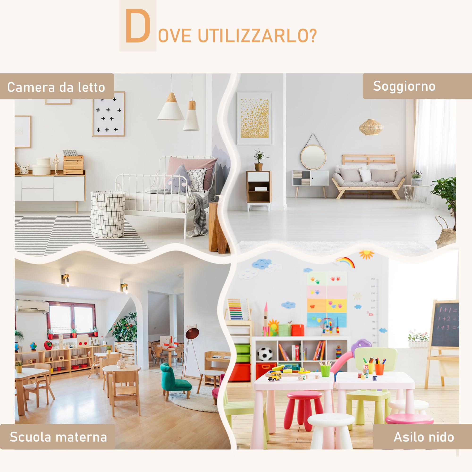 HOMCOM Set Tavolino per Bambini e 2 Sedie, 1-4 Anni, in Legno, Bianco | Tavolo per Bambini, Sedie a Orsetto, per Cameretta