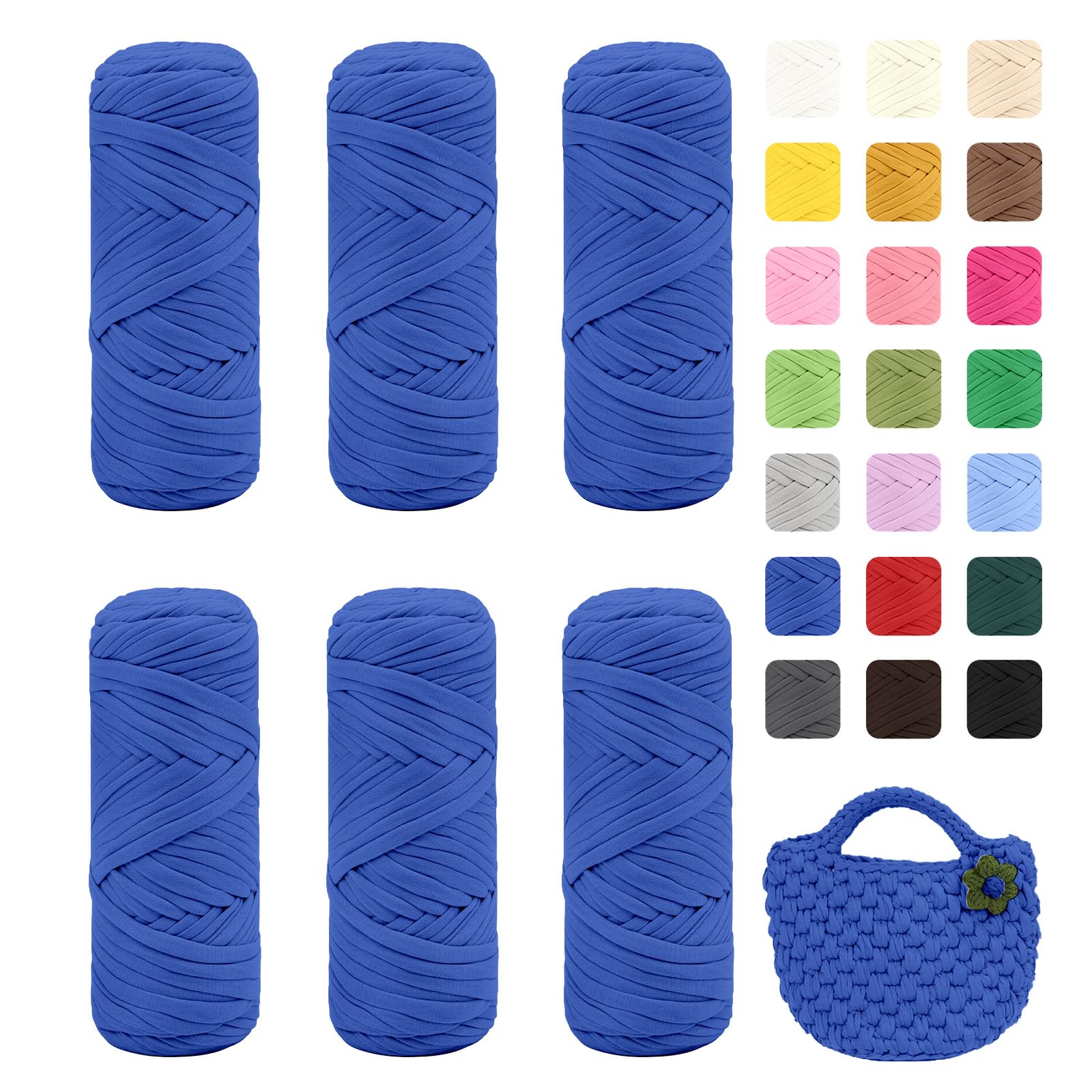 Maxee 400g T-Shirt Garn – 2 er Pack (je 200g/75m), Weiches Beilaufgarn zum Häkeln & Stricken – Farbintensiv & pflegeleicht, Ideal für Häkeltaschen/Körbe/Teppiche DIY Projekte, Handarbeiten und Deko