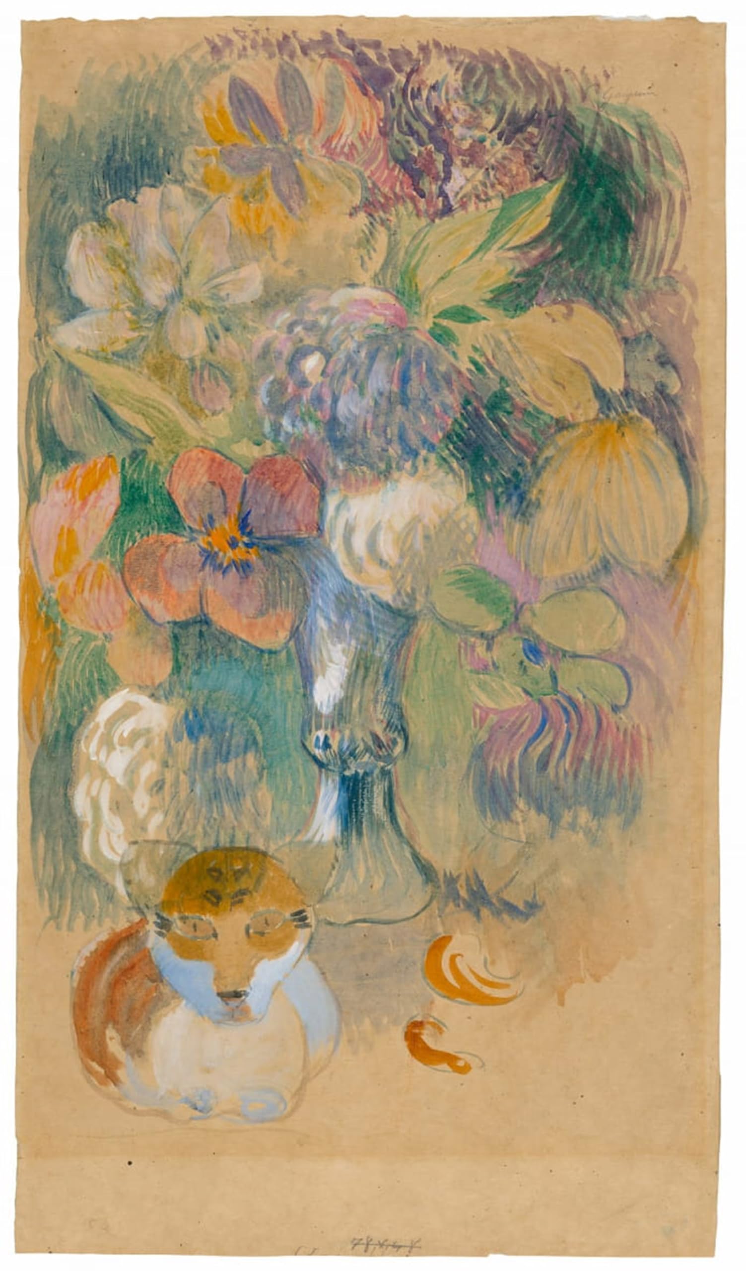 ARTXLXXBN Famous Painting Art Wall Decor Abstract Art Picture Still Life with Cat by Paul Gauguin Animal Pictures for Home Decor 60x90cm