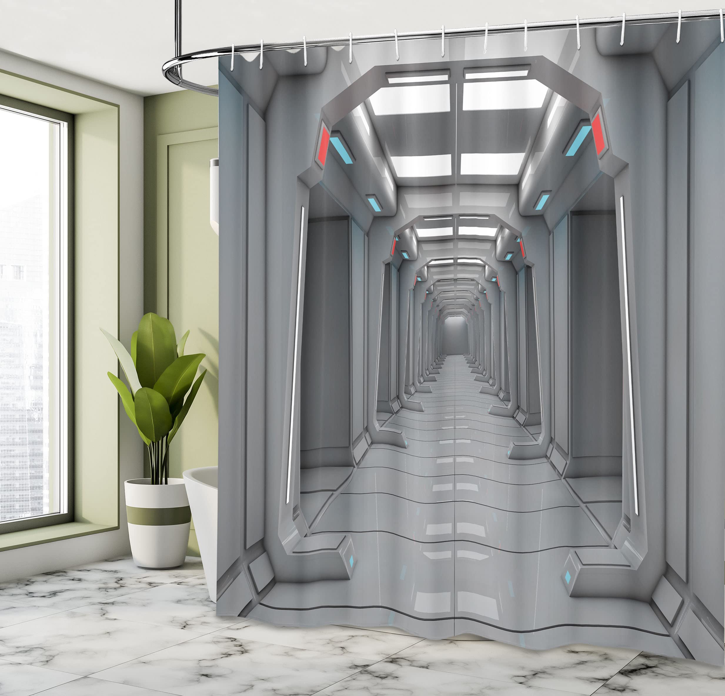 LIVILAN - Cortina De Ducha Para Baño, Bonita Cortina De Ducha Con 12, image size:2466x2368