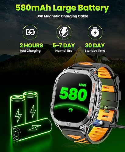 Miniatura 6 de Reloj inteligente militar para hombre con GPS integrado con brújula linterna LED, 2.13 pulgadas AMOLED Tactical Smart Watches con respuestahacer