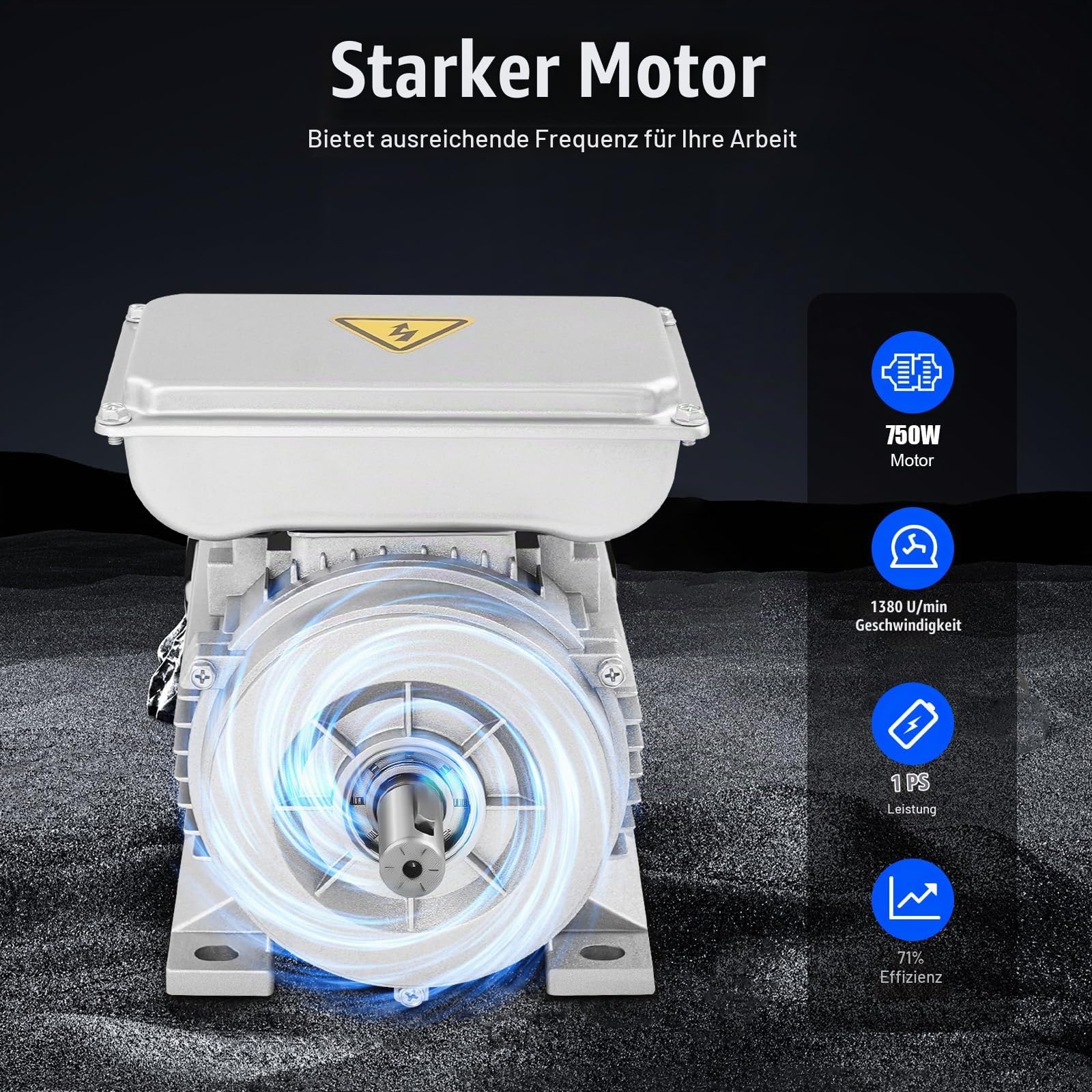 Elektromotor, Einphasen-Motor mit reiner Kupferspule, 750W 240V 1380U/min Asynchronmotor, Wellendurchmesser-19mm, weithin in Pumpen