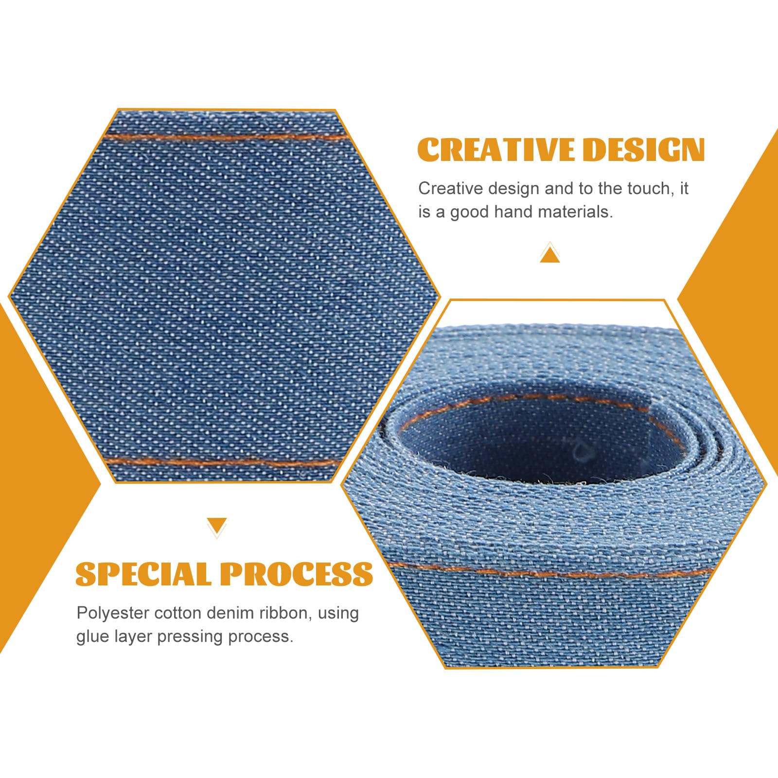 Healeved 3pezzi Nastro da Regalo Decorativo in Cvc e Denim Nastri per Confezioni Multifunzione e Fai da Te per Imballaggio Confezione di Abiti e Creazione di Fiocchi