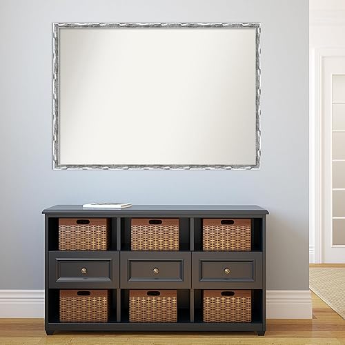 Miniatura 5 de Amanti Art Espejo personalizado, espejo de baño cromado ondulado rayado, espejo de pared o espejo de tocador de baño sobre fregadero (34.25 x 48.25