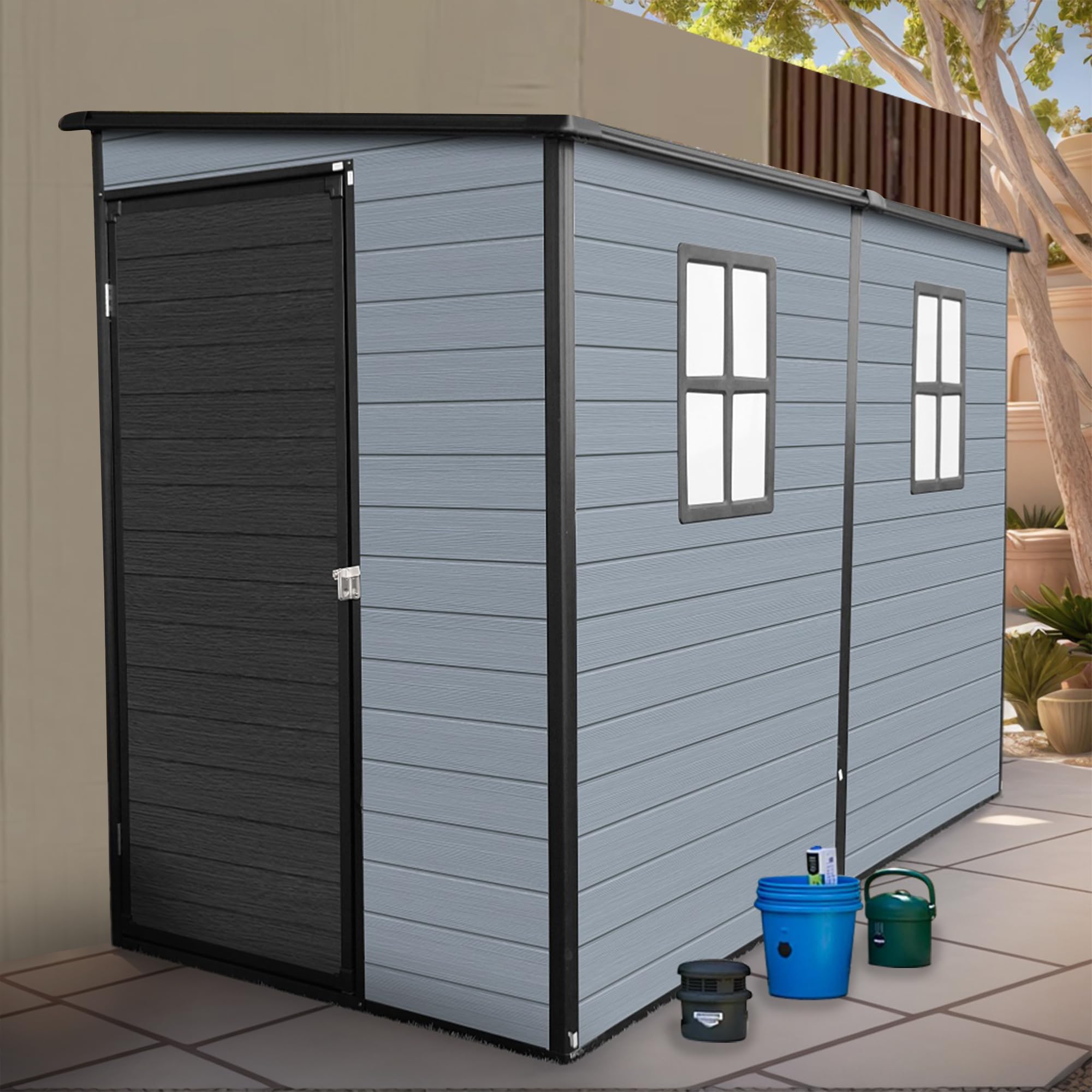 Amazon.com : Jaxenor 4x8ft Resin Lean to Shed with Floor, Outdoor