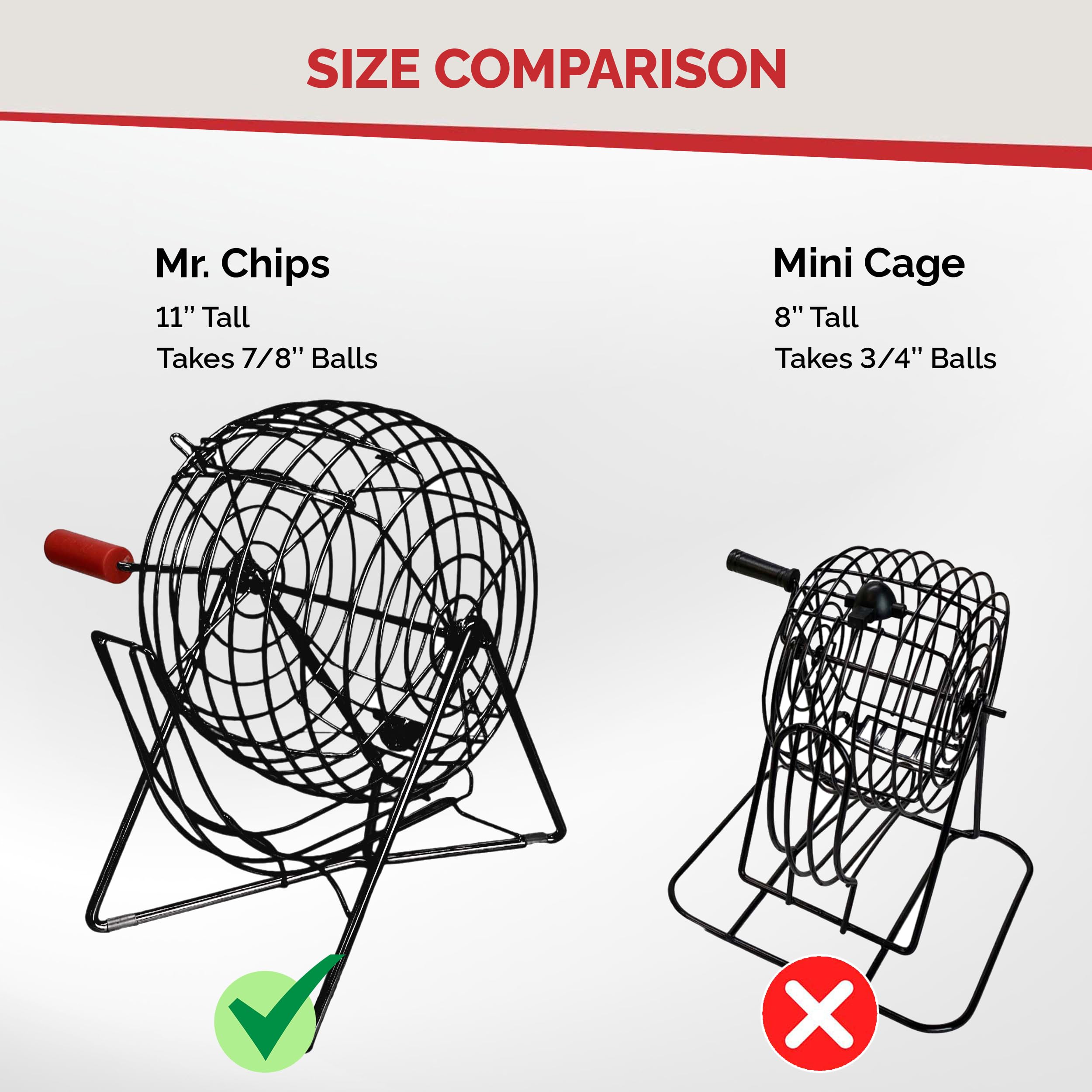 Mr Chips Petite Fácilmente legible Juego de Bolas de Bingo, Inc (para jaulas de 30,5 cm)