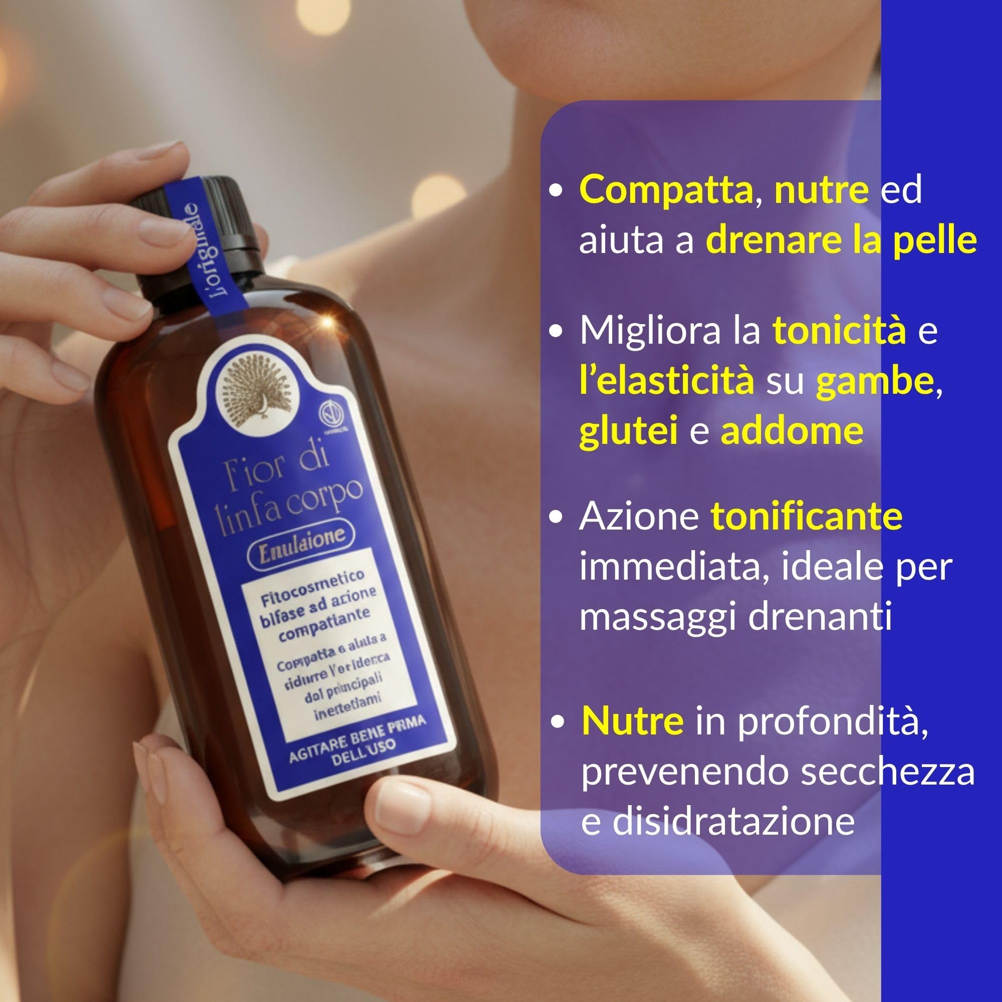 Mary Rose Fior di Linfa Corpo Emulsione Rassodante 250 ml, Tonificante e Drenante per Gambe Glutei e Addome, 100% Naturale ad Alto Assorbimento con Piante Officinali e Vitamina E, Made in Italy