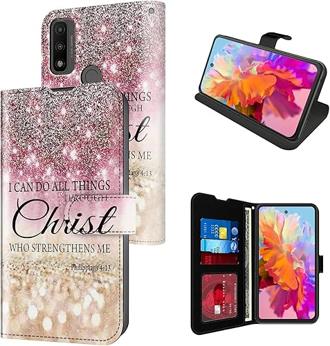 Funda tipo cartera para Moto G Pure con soporte para tarjetas, de piel sintética, con función atril magnética, cierre a presión, para Motorola Moto