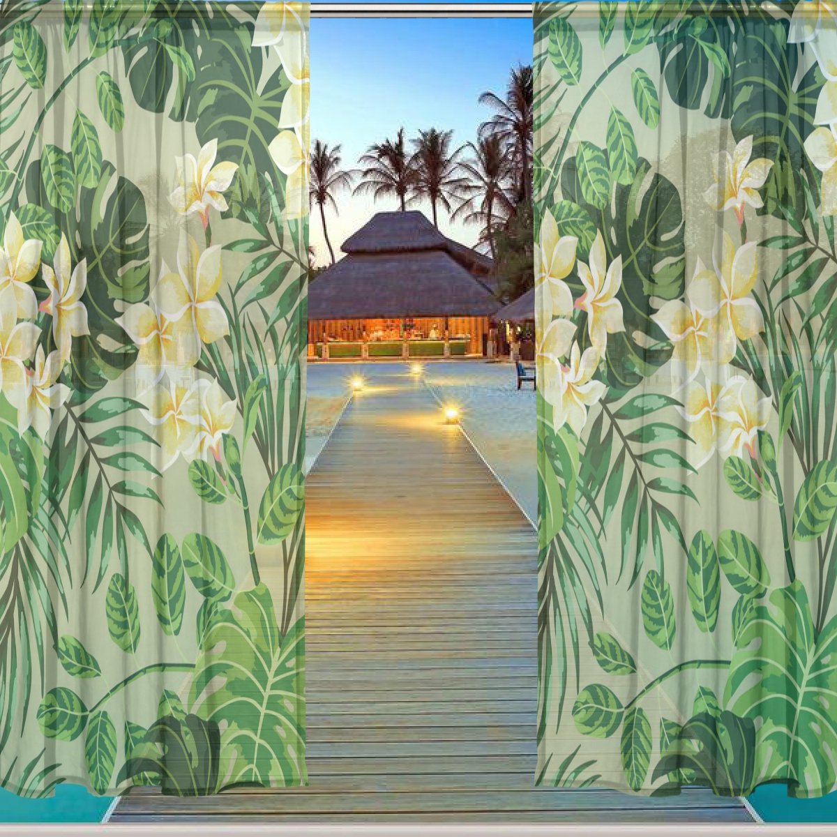 Sheer Curtains Palm Tree Curtains & Drapes