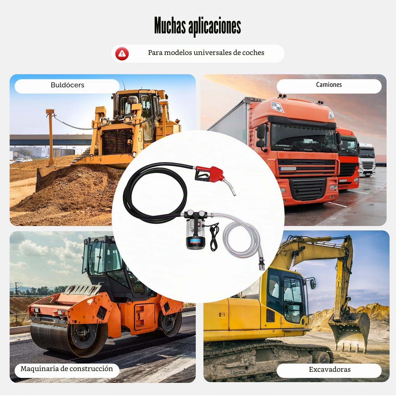 Bomba diésel, 230 V, 550 W, bomba autocebante, 60 L/min, bomba de gasóleo, juego completo, aspiración máxima de 5 m, pistola de llenado automática, bomba de aceite para maquinaria de construcción