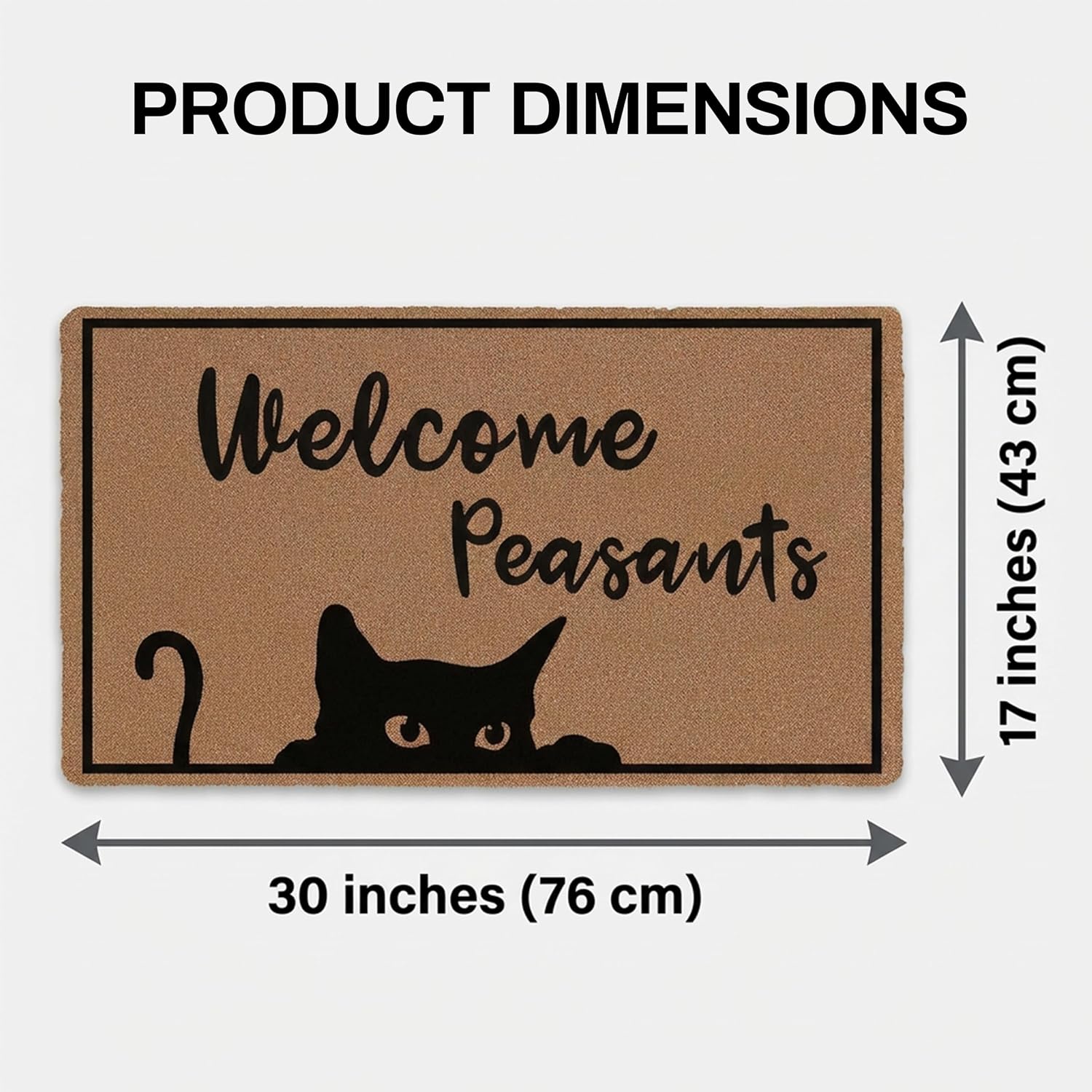 Welcome Peasants 30"x17" Welcome Large Front Door Mat Outdoor Entrance Funny Merry Christmas Doormats Outdoors Holiday Funny Indoor with Rubber Backing