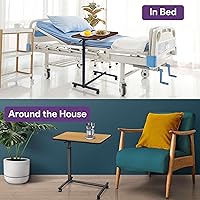 Vista 5 de ProHeal Medical Overbed Table with Wheels and Adjustable Height - Cherry Rolling Over Bed Table for Home and Hospital Use