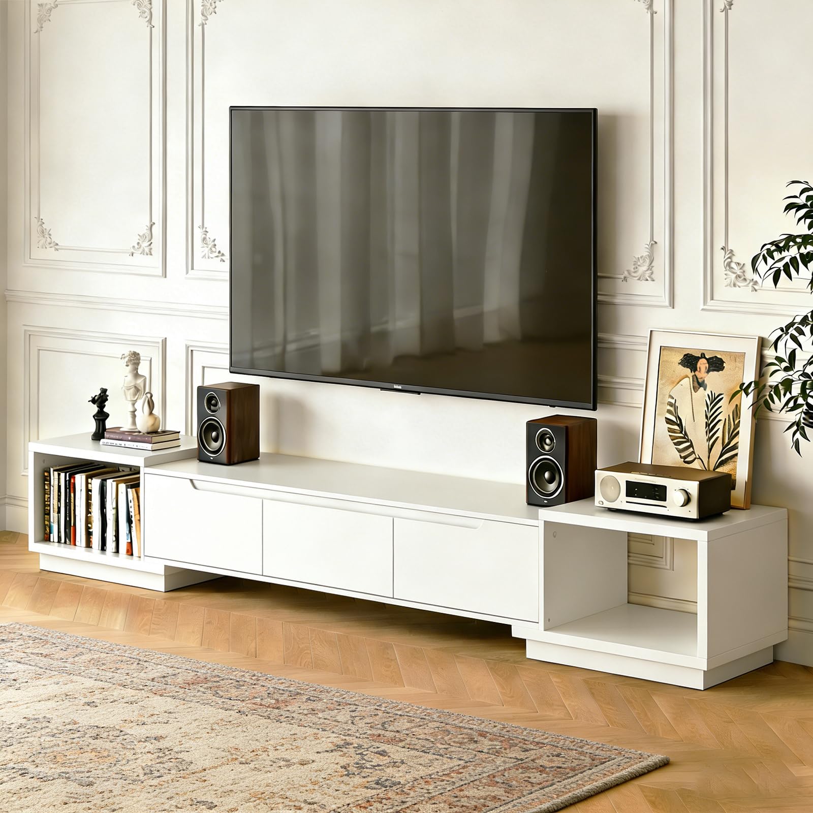 Amazon｜伸縮式テレビ台 テレビボード ローボード 幅100～180cm 大容量 