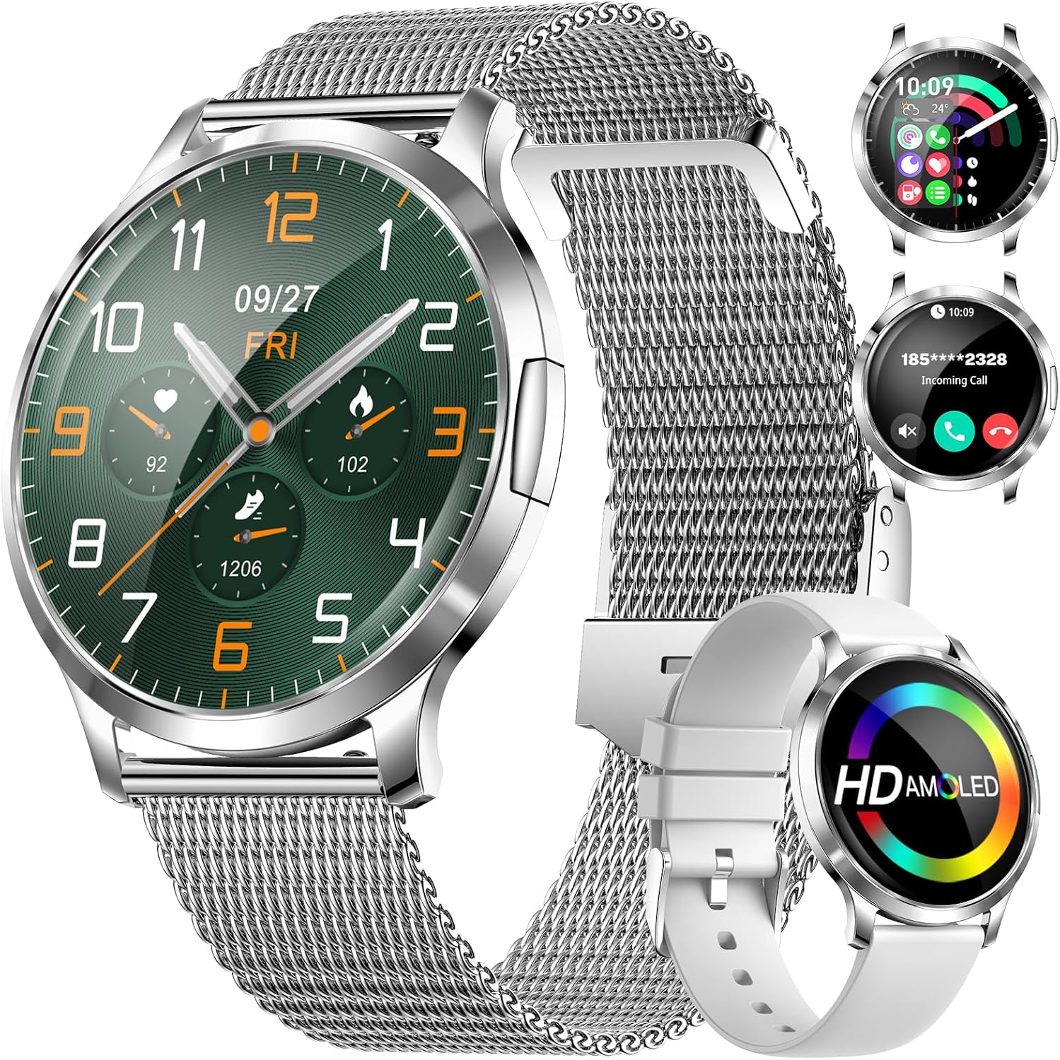 Smart Watch for Women, 1.32″ AMOLED Smart Watches, 100+ Sports Mode Fitness Tracker Watch, 5ATM Womens Waterproof Watch with Bluetooth Calling/IP68/Sleep, Smartwatch for Android iOS