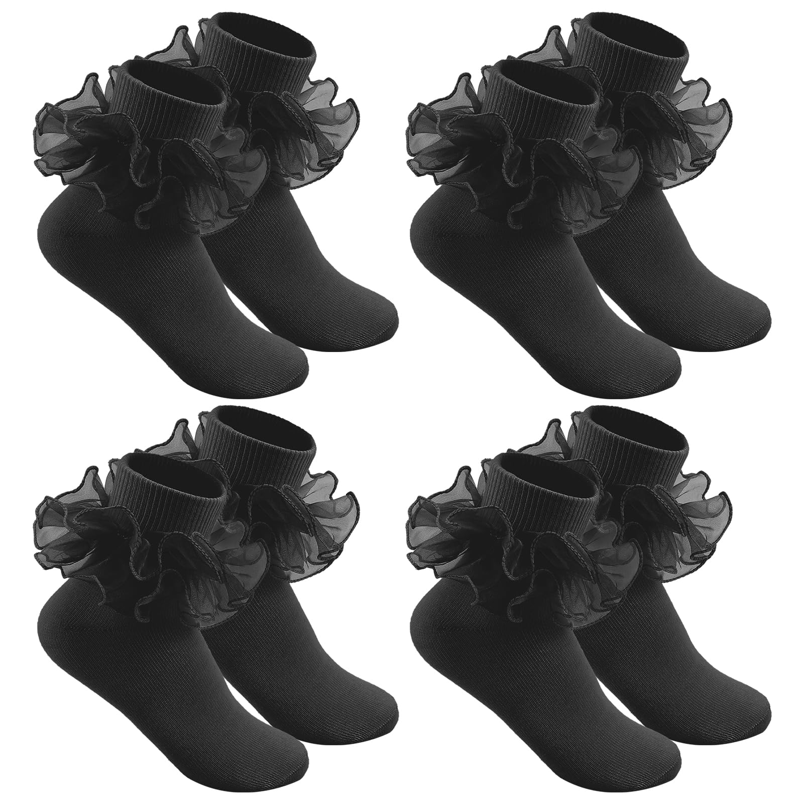 Jspupifip Girls Big Ruffle Socks Soft Cute Classic Toddler