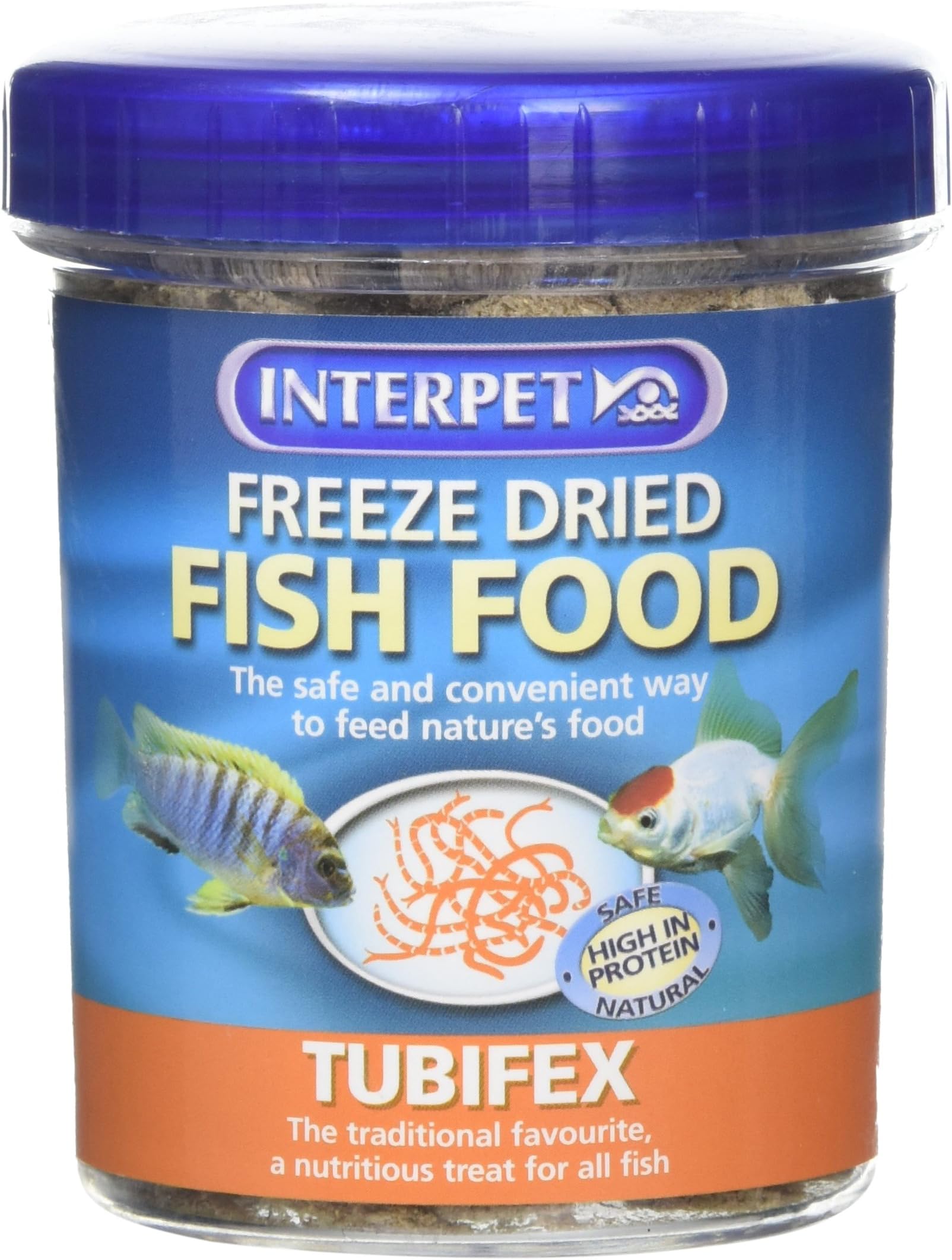 Interpet Freeze Dried Aquarium Fish Food, Safe, Natural, High Protein, Tubifex, 30g