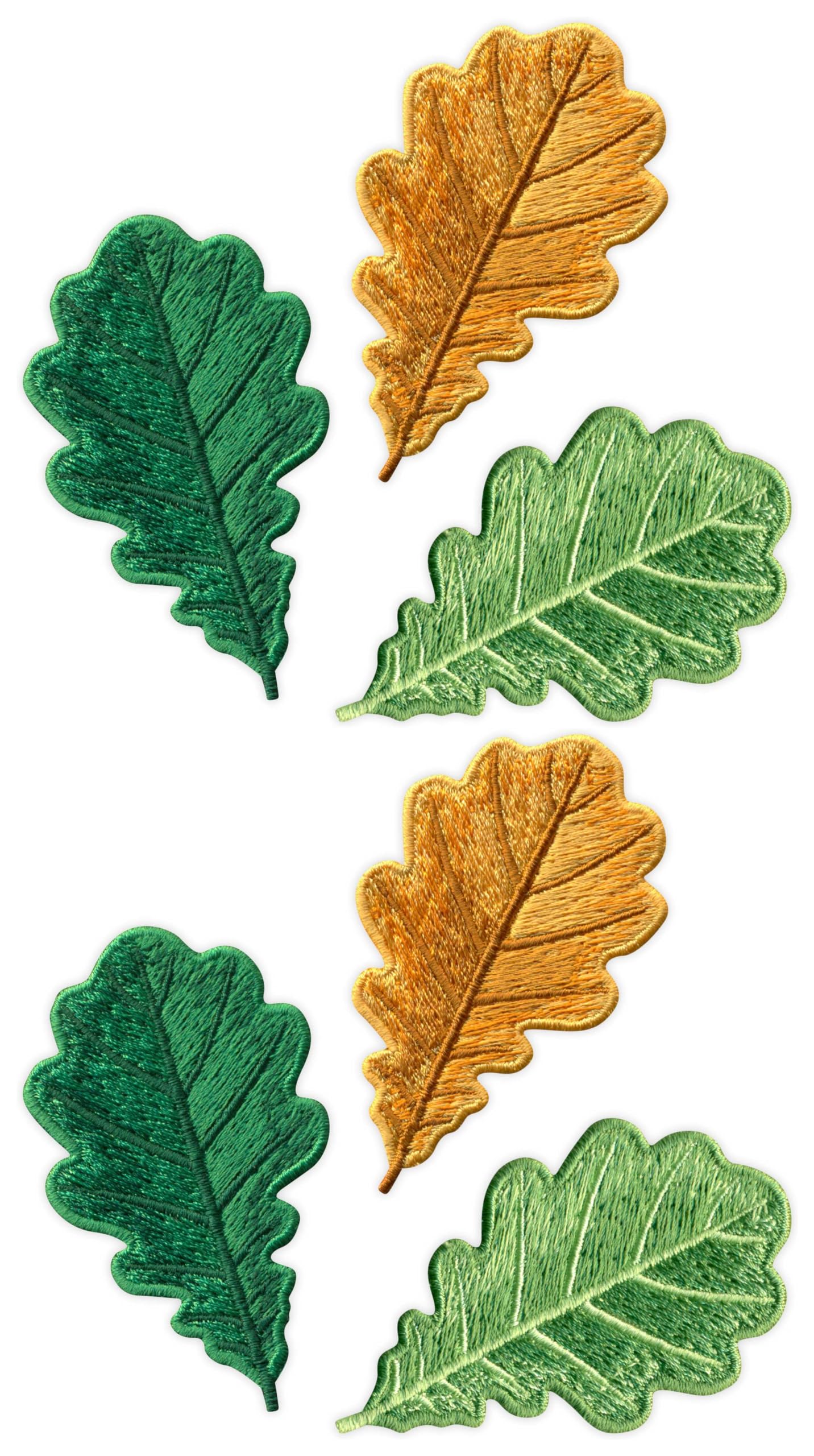 Set di due – Set di 3 foglie di quercia – nero VEIcro/gancio e anello di supporto – Toppa ricamata/distintivo/emblema