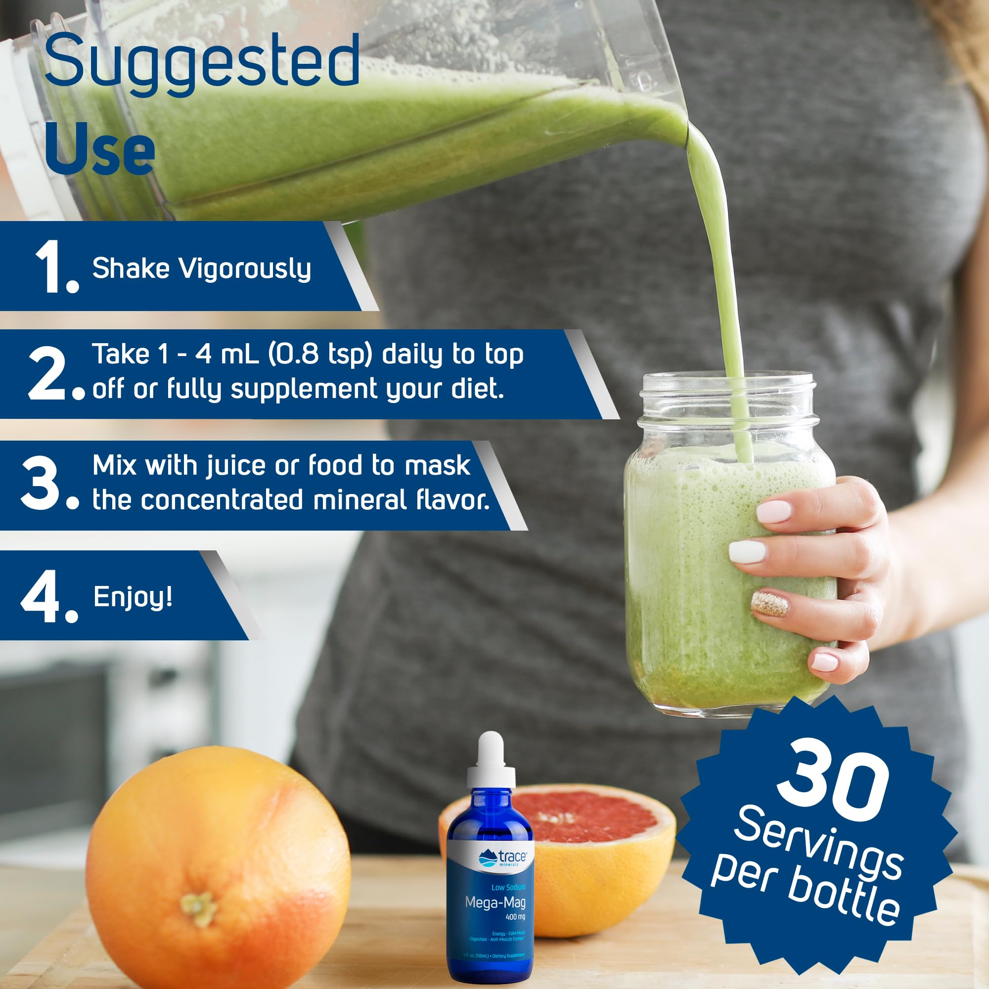 Buy Trace Minerals MegaMag 400 mg Liquid Magnesium Chloride