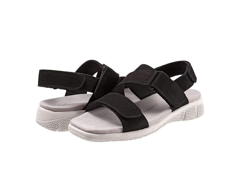 Trotters Tatia (Black Nubuck) Women's Shoes INTERNATIONAL SHIPPING