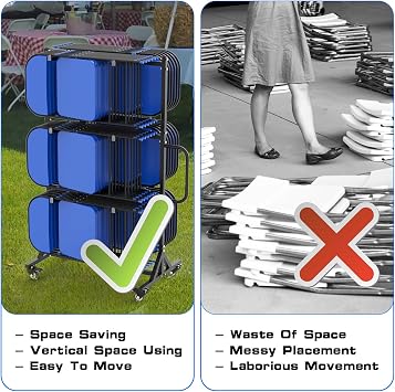 Folding Table and Chair Cart, Maximize The Use of Vertical Space
